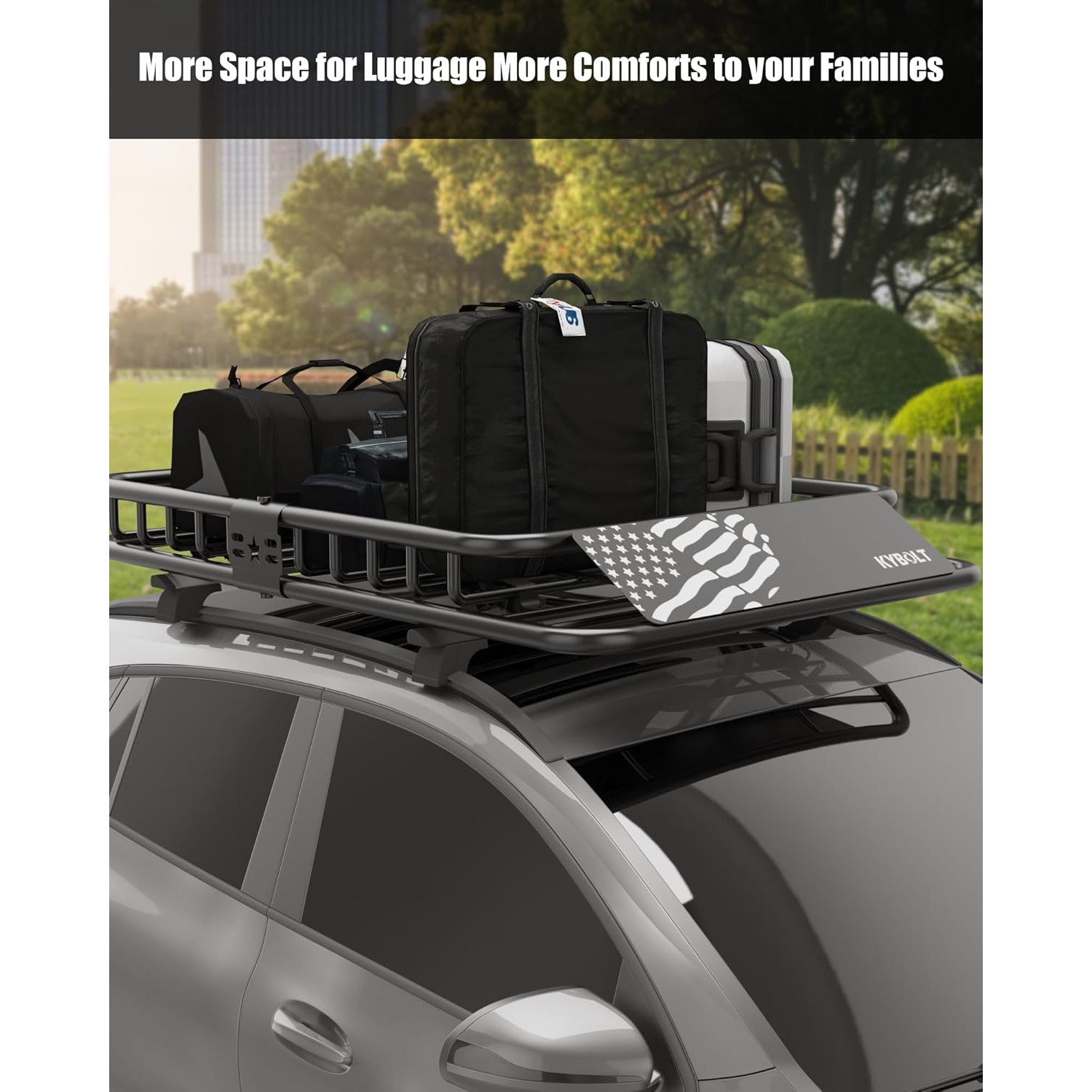 Roof Rack Basket Rooftop Cargo Carrier Extension Black Car Temu