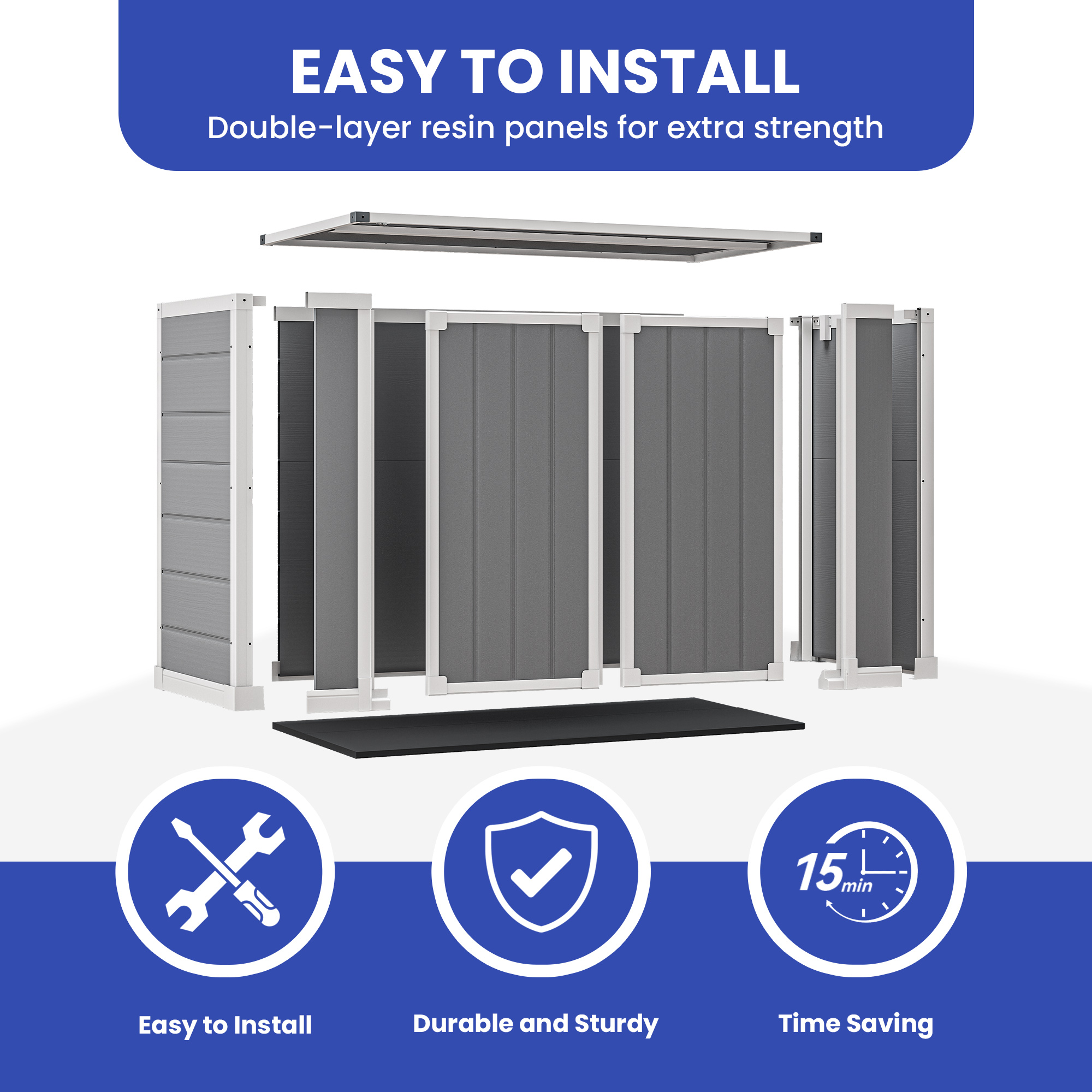 Dwvo 4 7x2 5 Ft Outdoor Storage Shed W O Shelf 35cu Ft Horizontal Resin 