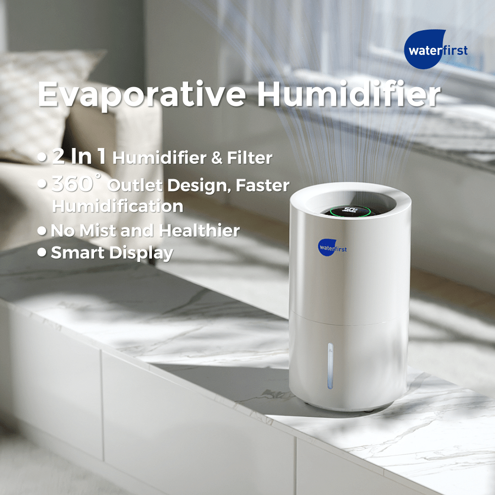 

Humidifiers For Bedroom With Healthy Humidity, Top Fill Evaporative Humidifier, Filter & Ag Technology Keep Cleaner Moisture, No White Dust, No Mist Without Wetting Surface