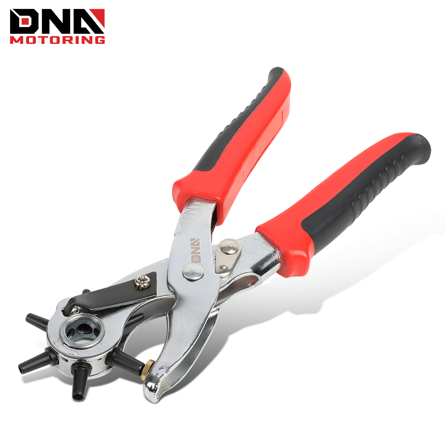 

Revolving Leather Hole Punch Tool, 6 Hollow Bell Punches Coated Steel Perfect For Belts Or Leather Material, 2mm-5mm, 1 Hole Punch, Red/black