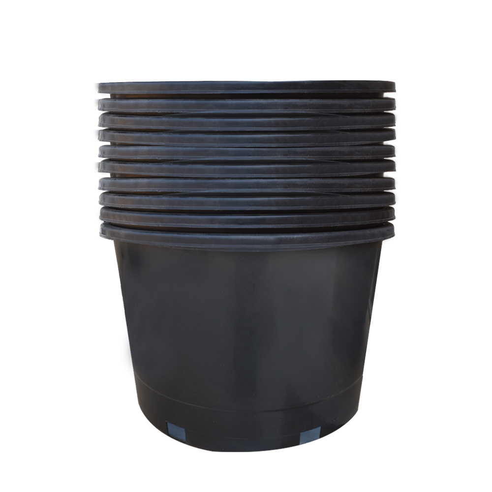 

Garden Plastic Planter Nursery Pots - 10 Pcs 10 Gallon Round Black Nursery Pots For Indoor And Outdoor Plants With Drainage Hole