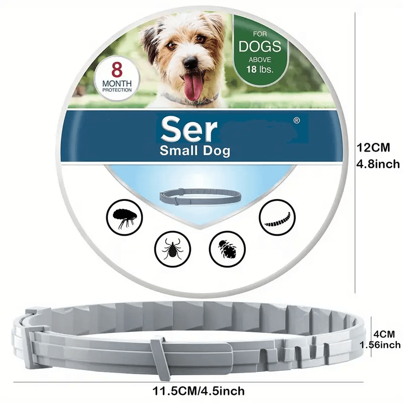 

Dog Collar - Waterproof - Adjustable - Gray -12 Months Protection - Plant Ingredients - No Side Effects