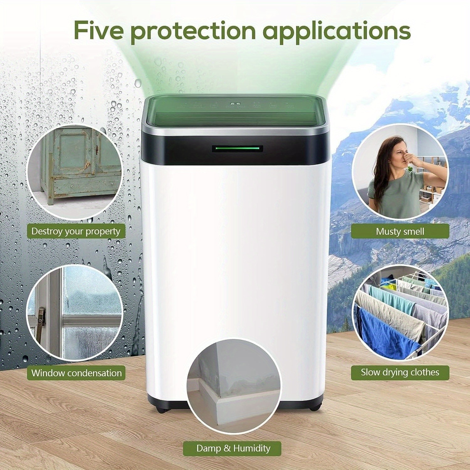 

4500 Sq.ft Dehumidifier Home Basement Bathroom Bedroom, 45ppd, 6.5l Water Tank With Drain Hose, Intelligent Humidity Control, Auto Or Manual Drainage, Auto Shut-off