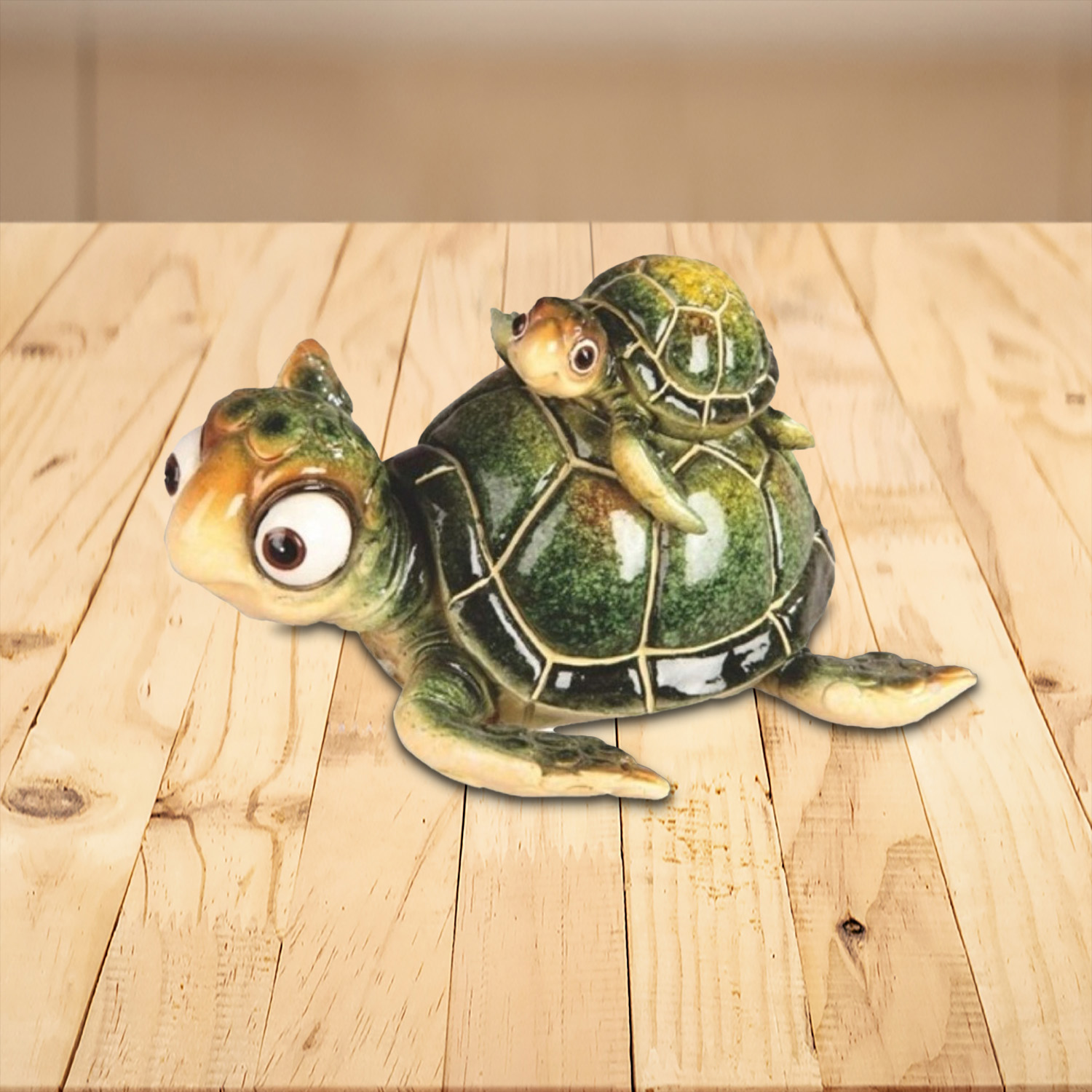 

6"w Turtle With Baby Figurine Statue Home/room Decor And Perfect Gift Ideas For House Warming, Holidays And Birthdays Great Collectible