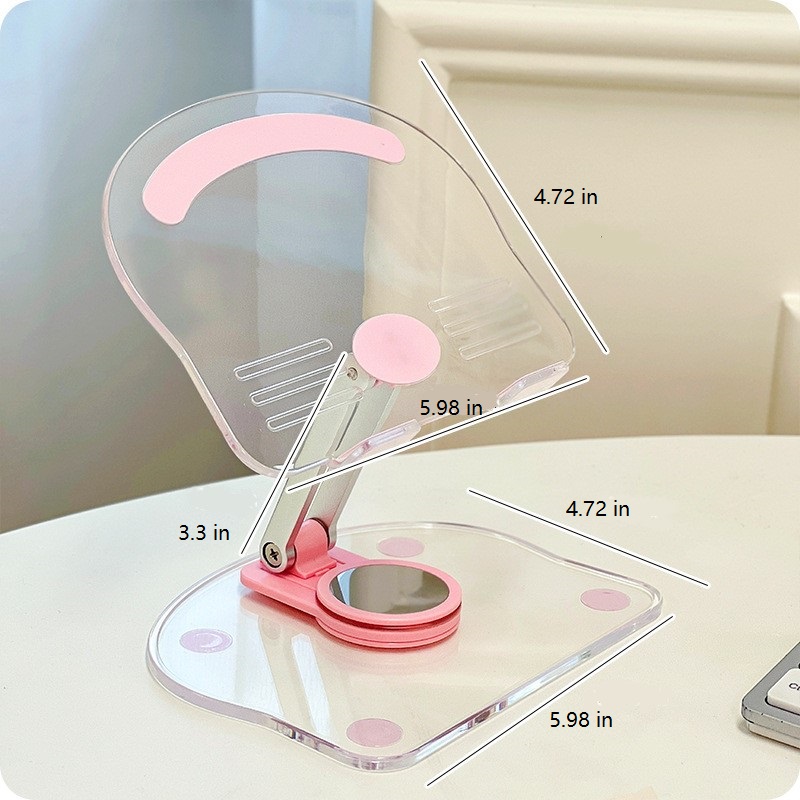 

360rotatable Acrylic Phone Stand Desktop, Adjustable Height Cellphone Accessories Folding Holder Silicone Smartphone Mount Handheld Protection Foldable