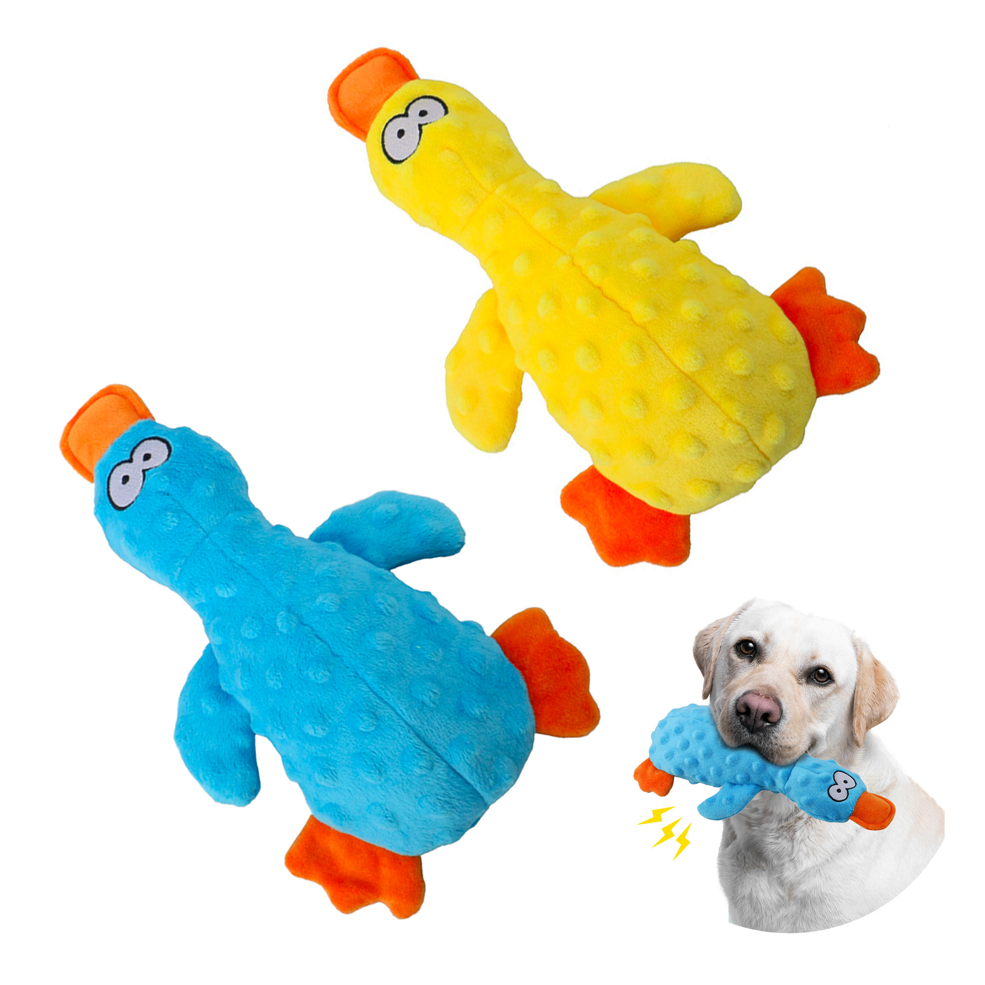 

Dog Squeaky Toy Duck - 2 Packs, Plush Toys For Large Dogs, Interactive Play, Sturdy, Soft, And Crinkly, Ideal For Small To Large Dogs