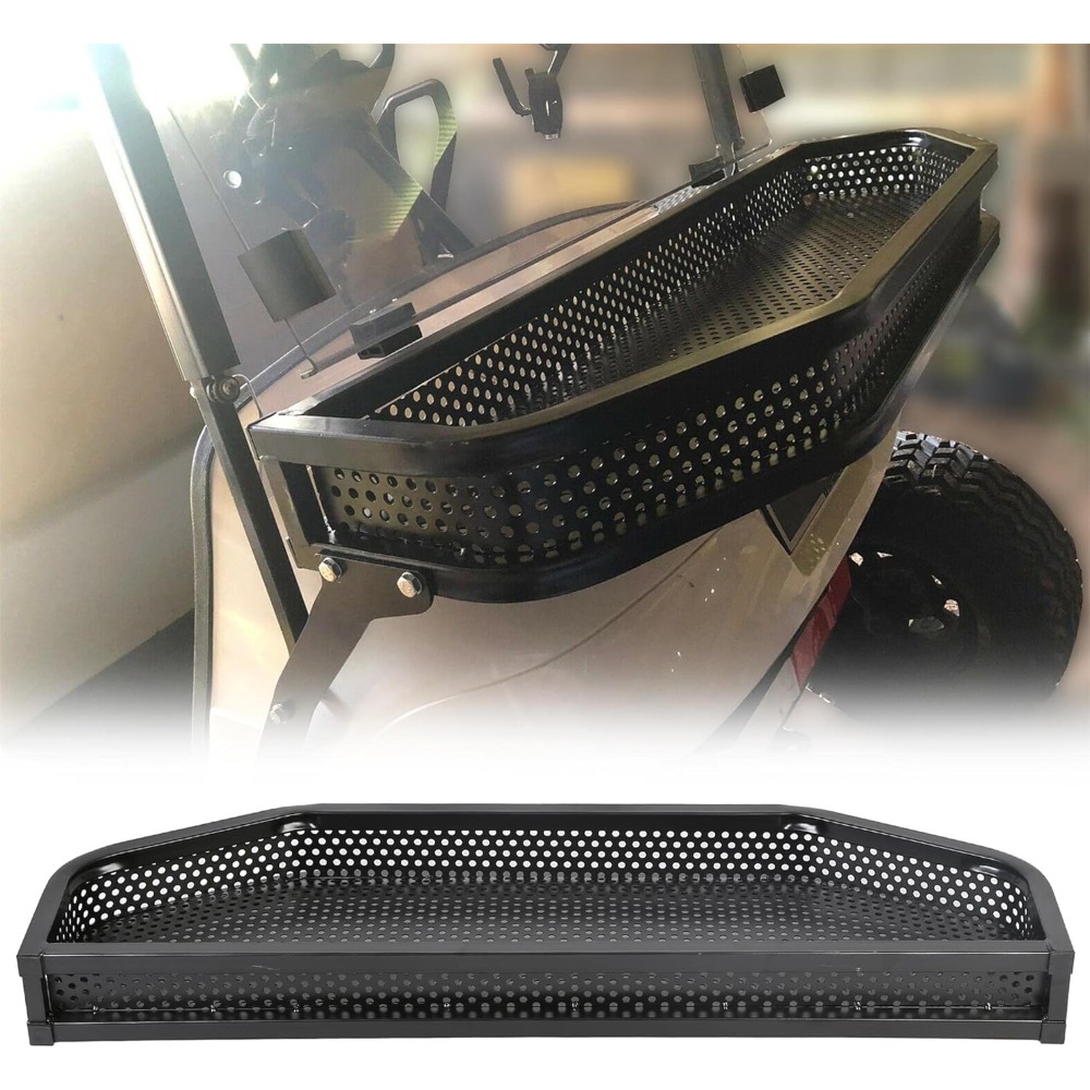 Front Clay Cargo Utility Basket Compatible With Txt Golf Cart Wmounting Brackets - Not Fit Rxv Or St Models (43.3 "x 13" X 4.3")