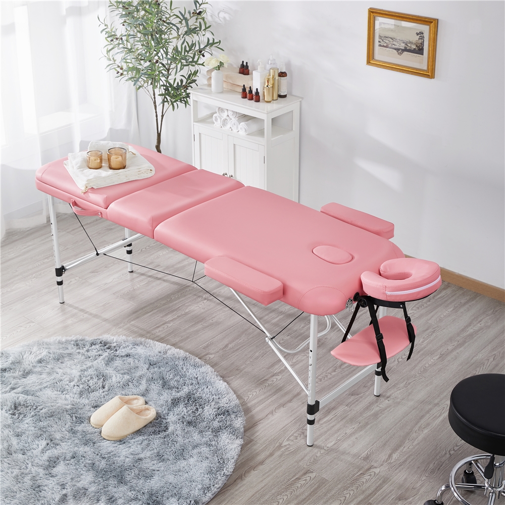 

Professional Portable Massage Bed Multi-function Metal Spa Table Adjustable Massage Equipment With Backrest And Headrest