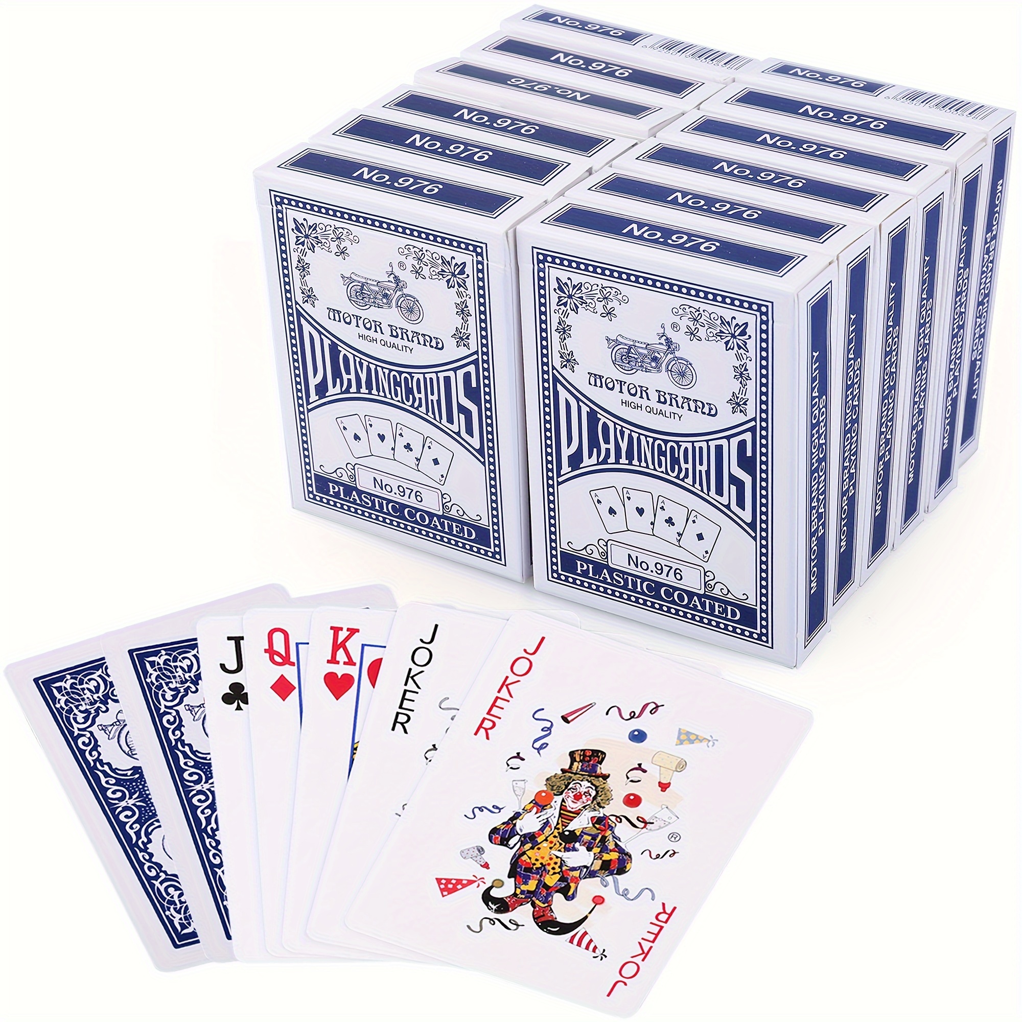 

Lotfancy Playing Cards, 12 Pack, Decks Of Cards Bulk, Size, Standard Index, Card Game, 12 Decks Blue