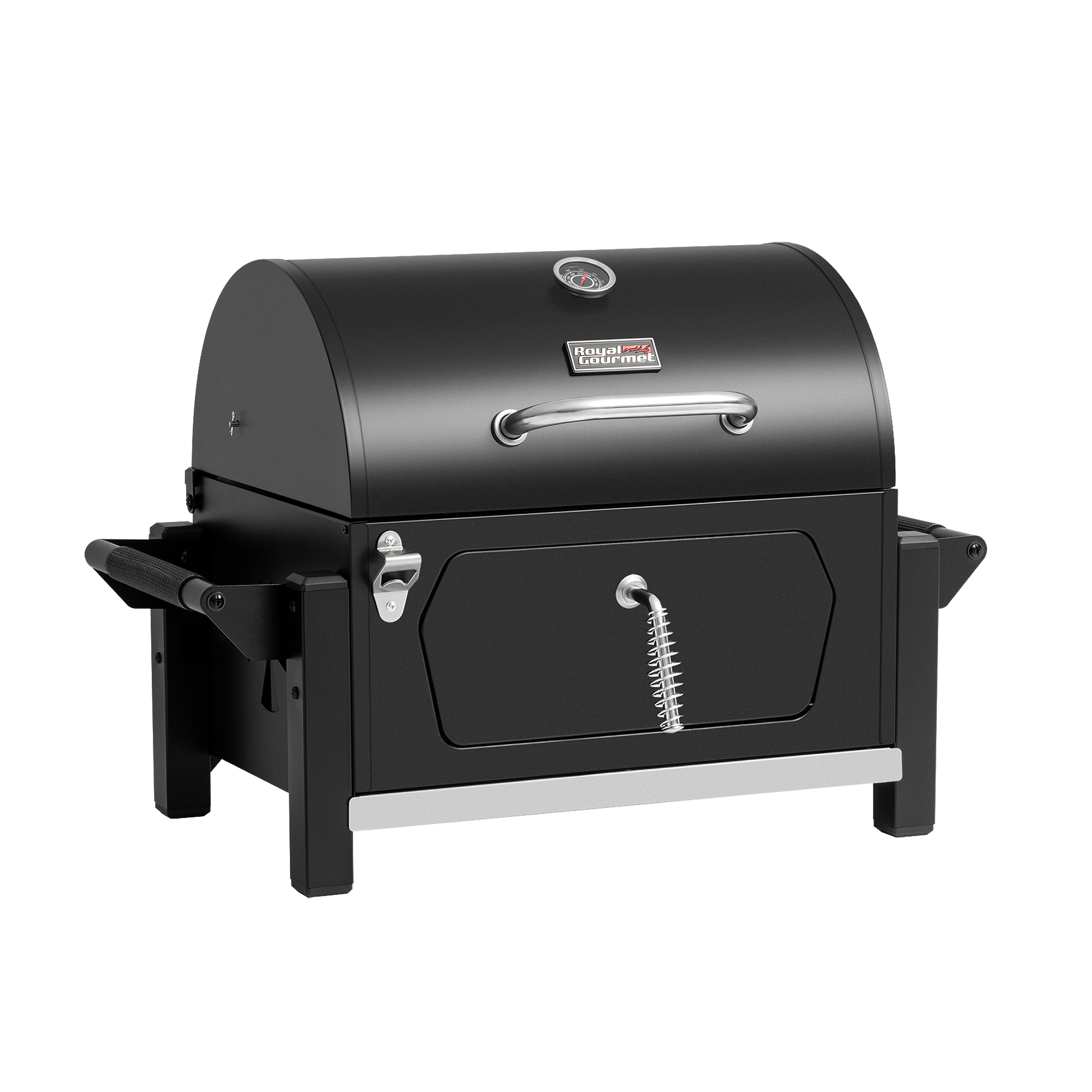 

Cd1519 Portable Charcoal Grill With 2 Side Handles, Compact Outdoor Charcoal Grill With Bottle Opener, For Travel, Picnic, Tailgate, And Campsite Cooking, Black