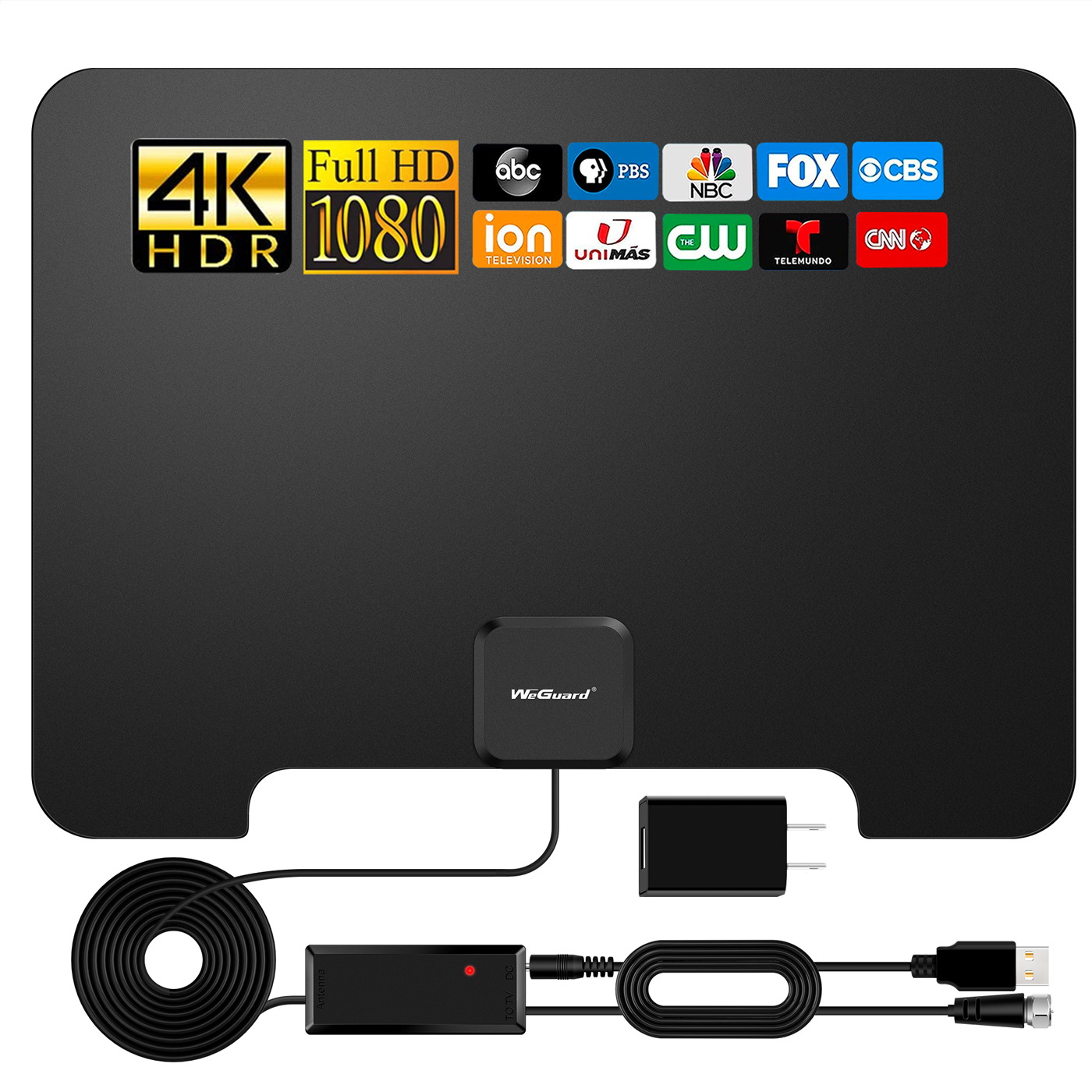 

2024 Newest Hd Tv Antenna Up 180 Miles Range-indoor Antenna Support 4k 1080p All Older Tv's & Smart Tv, Digital Antenna With Amplifer Signal Booster-18 Ft Premium Coaxial Cable