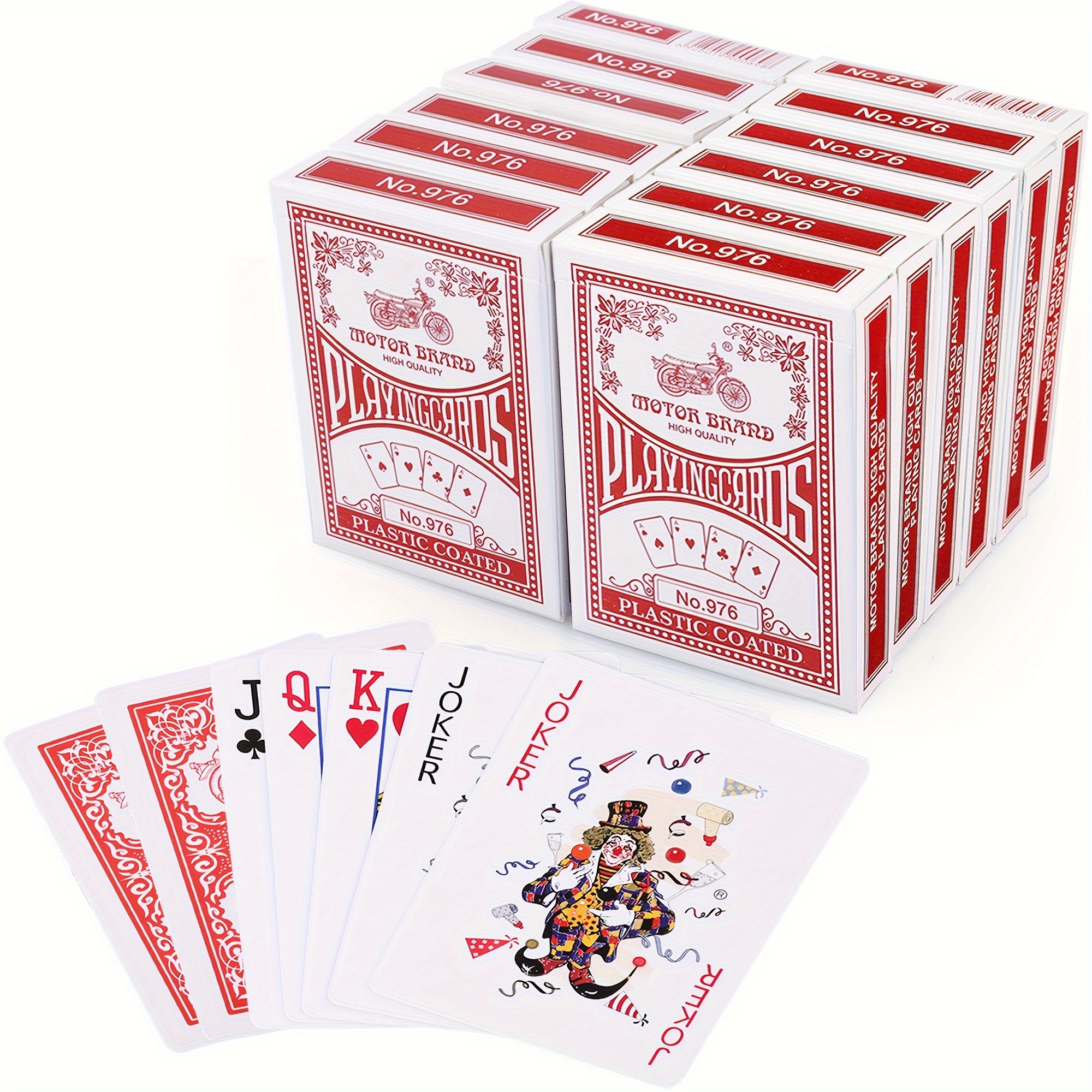 

Lotfancy Playing Cards, 12 Pack, Decks Of Cards Bulk, Size, Standard Index, Card Game, 12 Decks Red