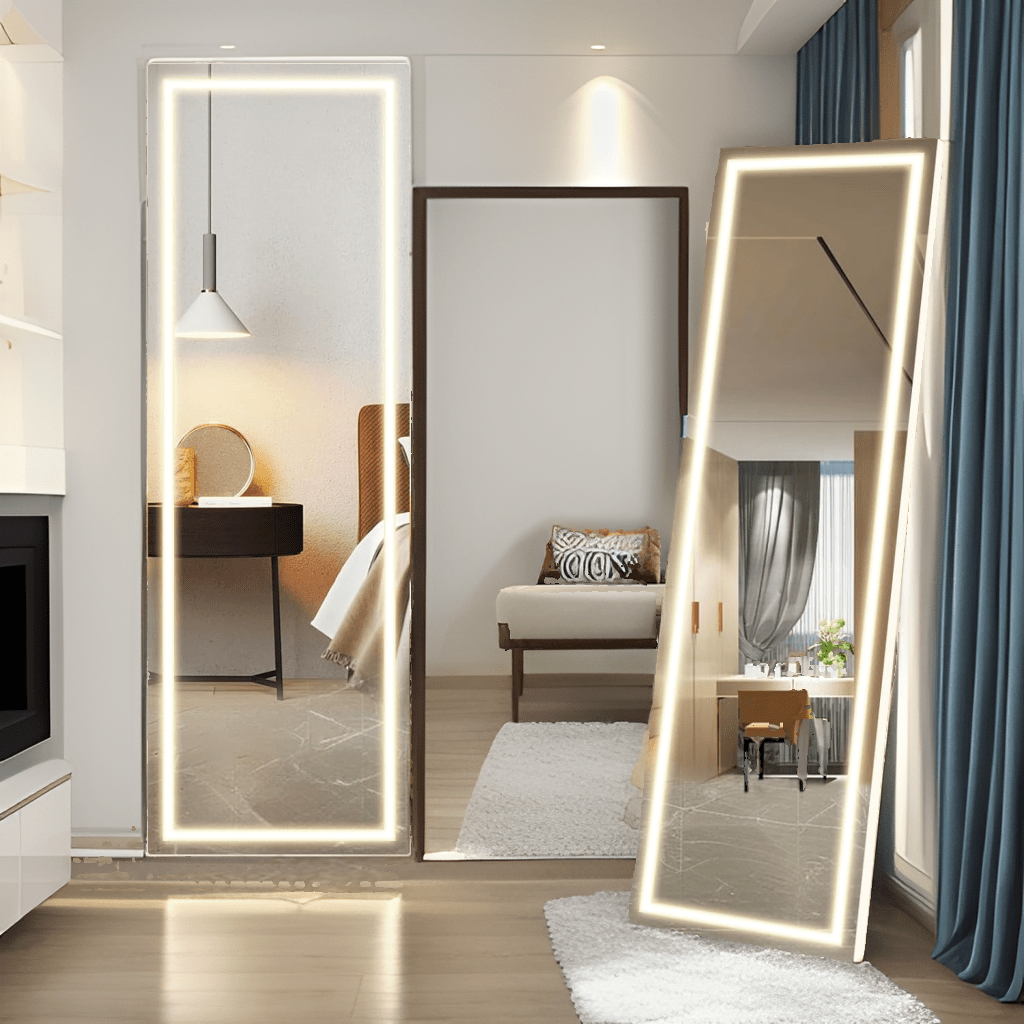 Full Length Mirror Led Lights Lighted Full Body Mirror Floor - Temu