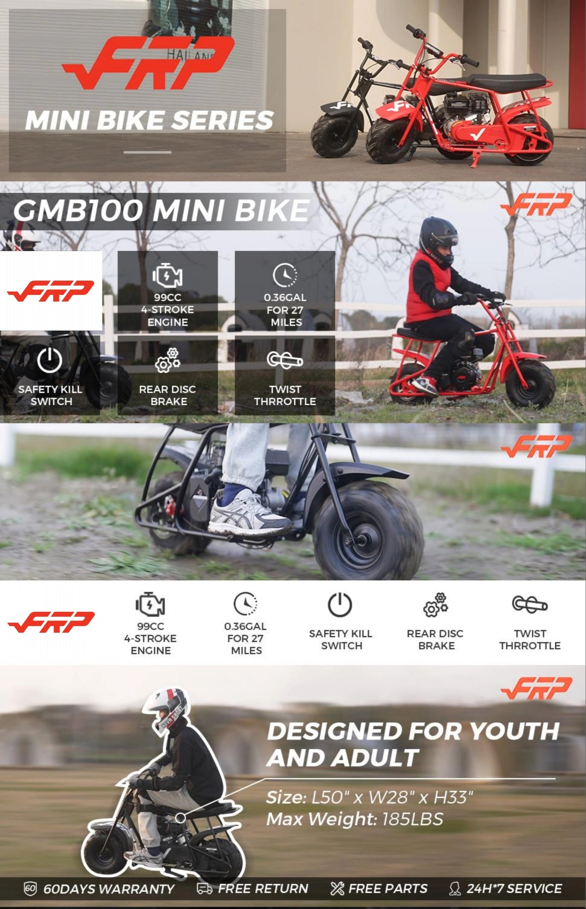 Frp Gmb100 Mini Bike 4 stroke Mini Bikes Adults Gas Temu