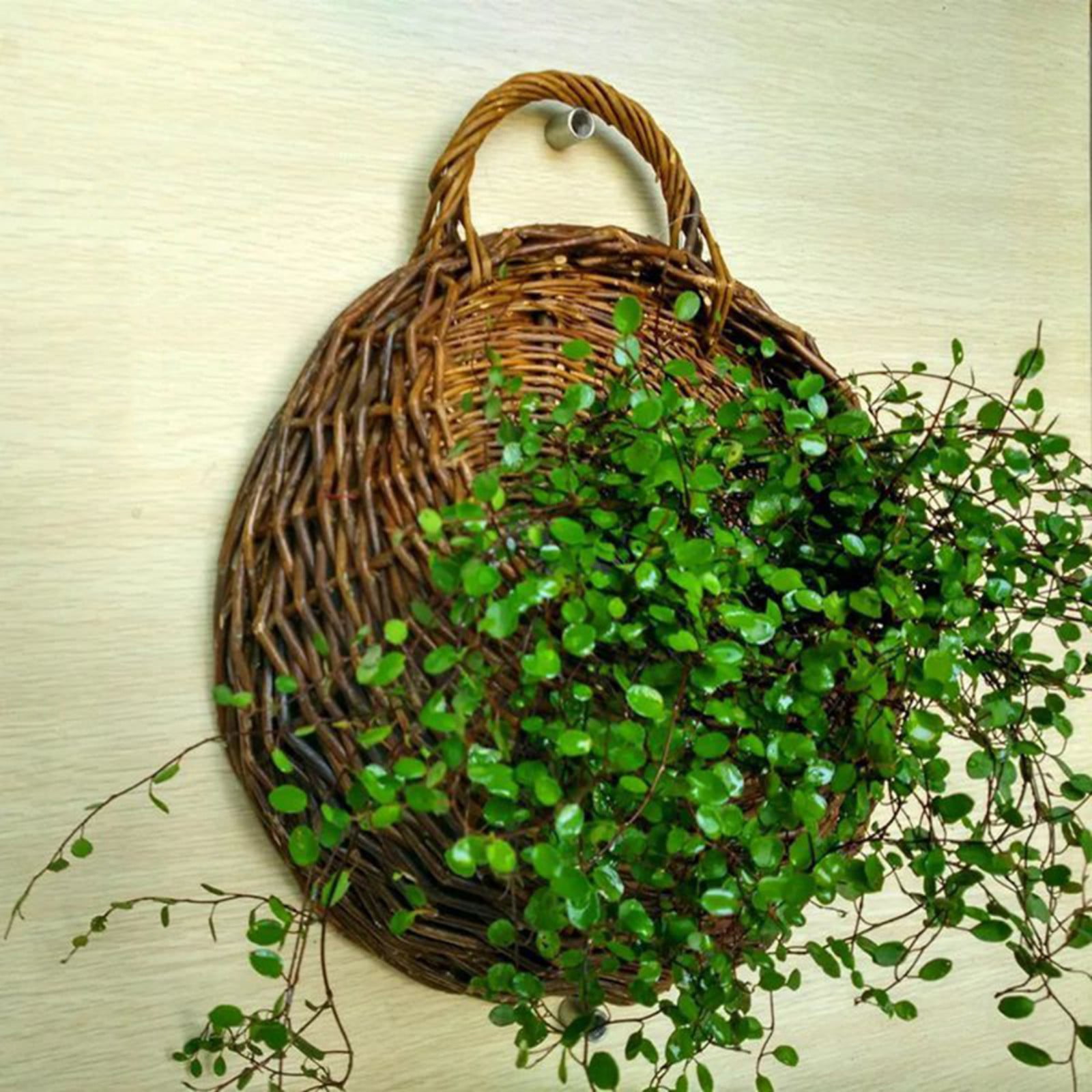 

Rattan Wall Hanging Flower Pot Wicker Hanging Baskets Outdoor Storage Basket Planters For Indoor Plants Vintage Decor Furniture Vase Artistic Basket Decorative Basket Rural