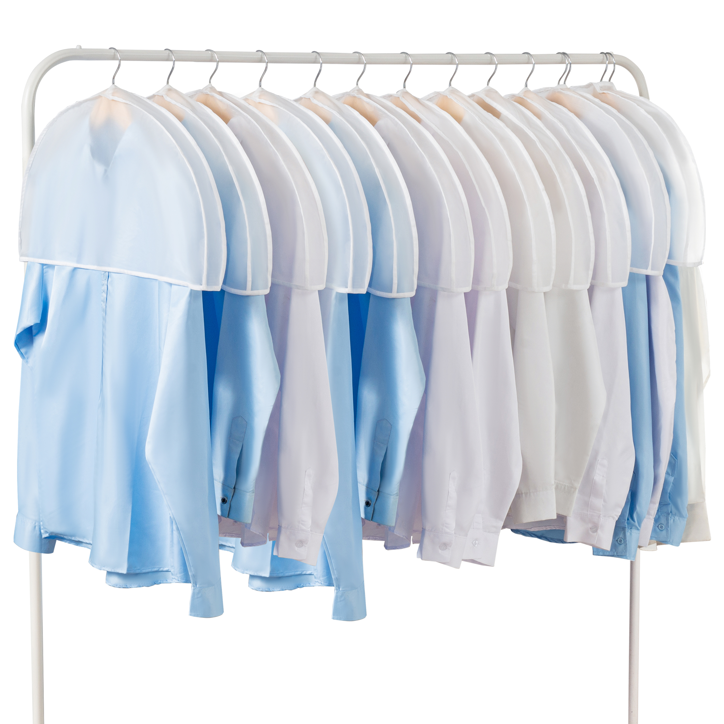 

Shoulder Covers Plastic For Clothes (set Of 12) Closet Clothes Protectors Breathable Clear Jacket Cover With 2" Gusset For Suit, Coat, Jackets, Blouses, Dress - 24'' X12" X2''/12 Pack