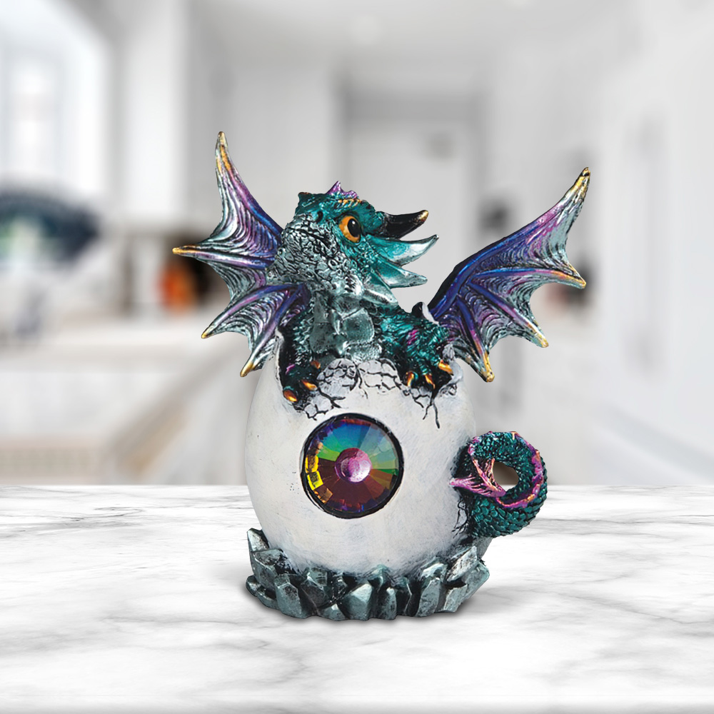 5"h Blue Dragon Baby In Egg Figurine - Temu