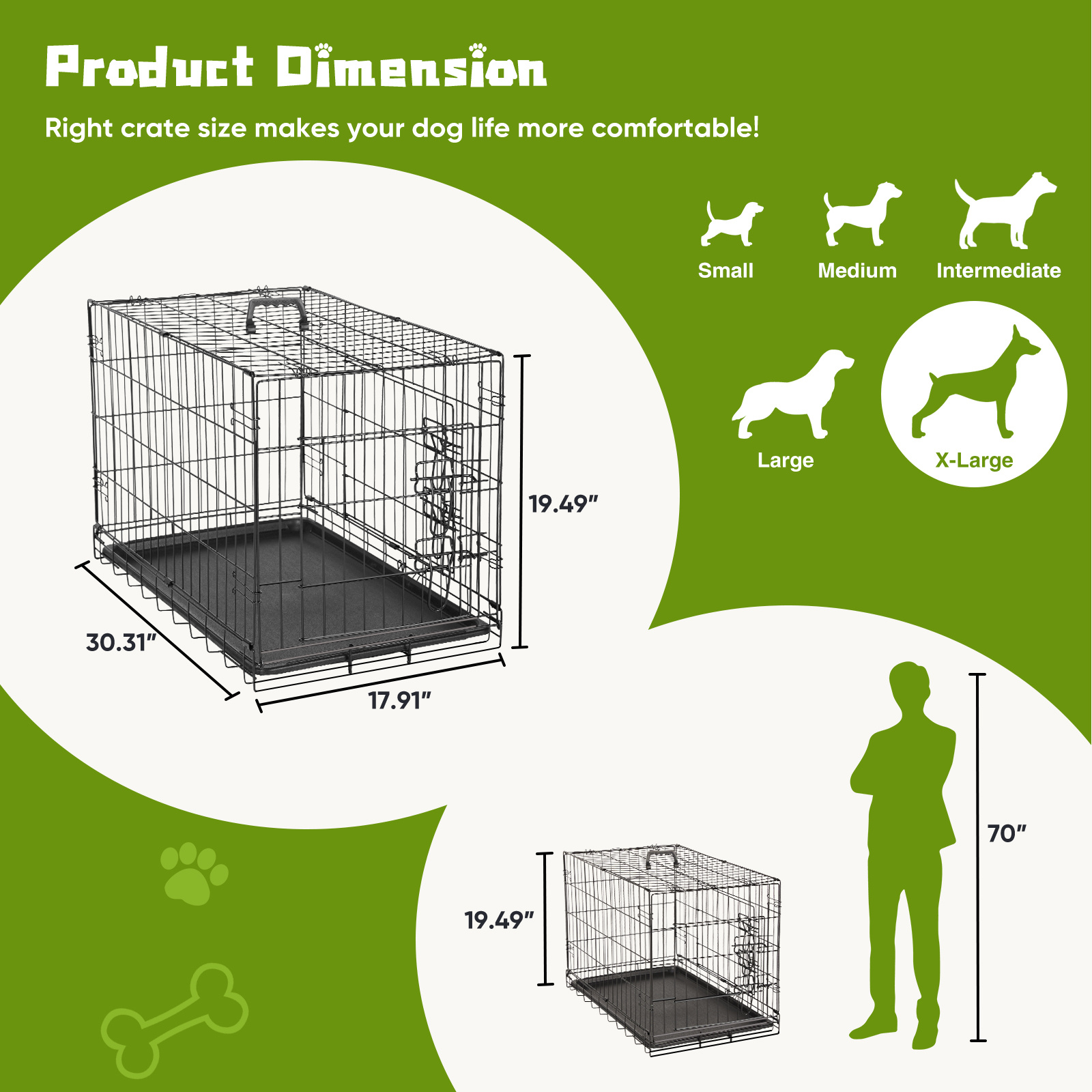 Dog Crate With Divider Dog Cage Medium Sized Dog Tandefio Pcs