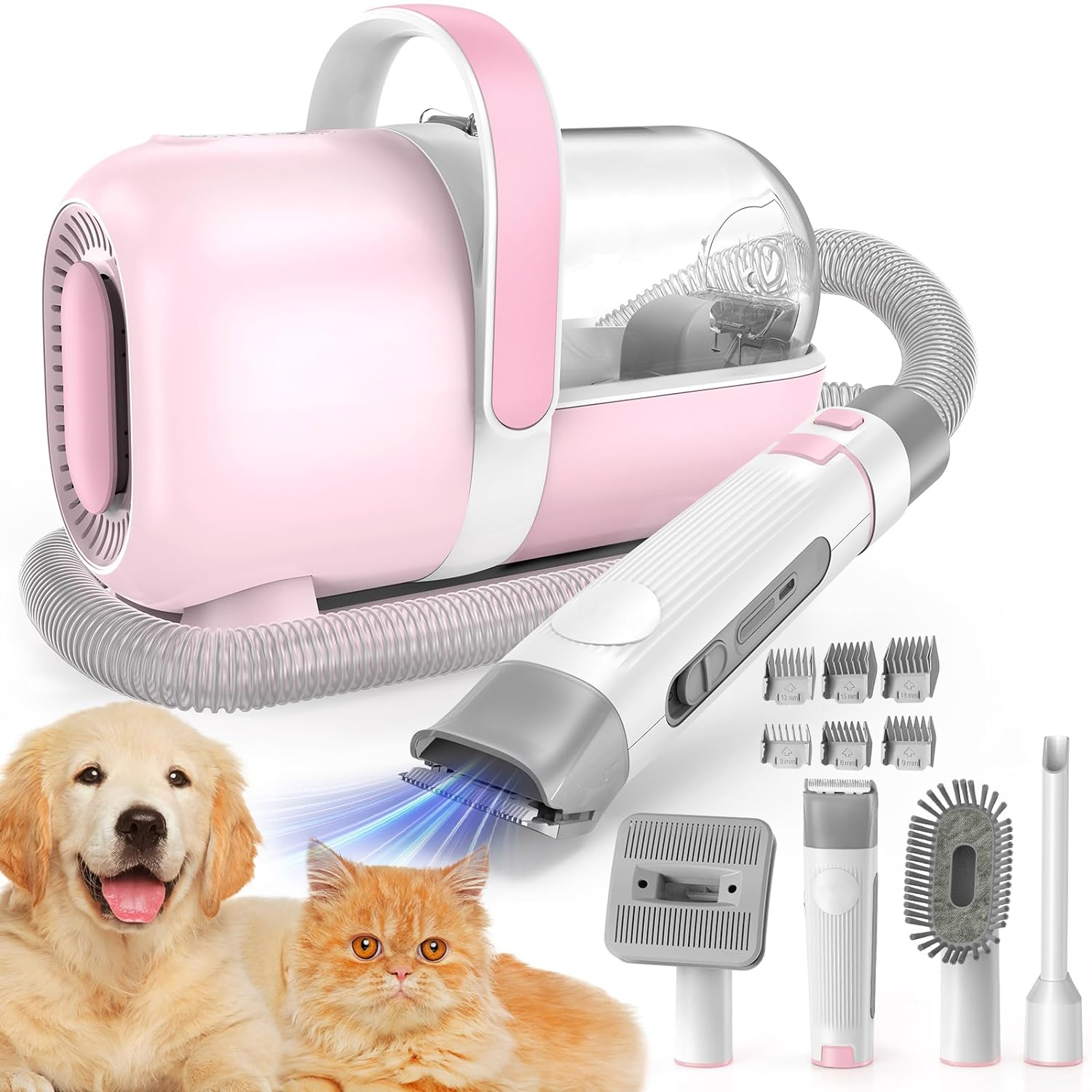 

Dog Grooming Kit, Pet Grooming Vacuum & Dog Clippers & Dog Brush For Shedding With Vacuum Grooming Tools, Low Noise Dog Vacuum Hair Remover Pet Grooming Supplies