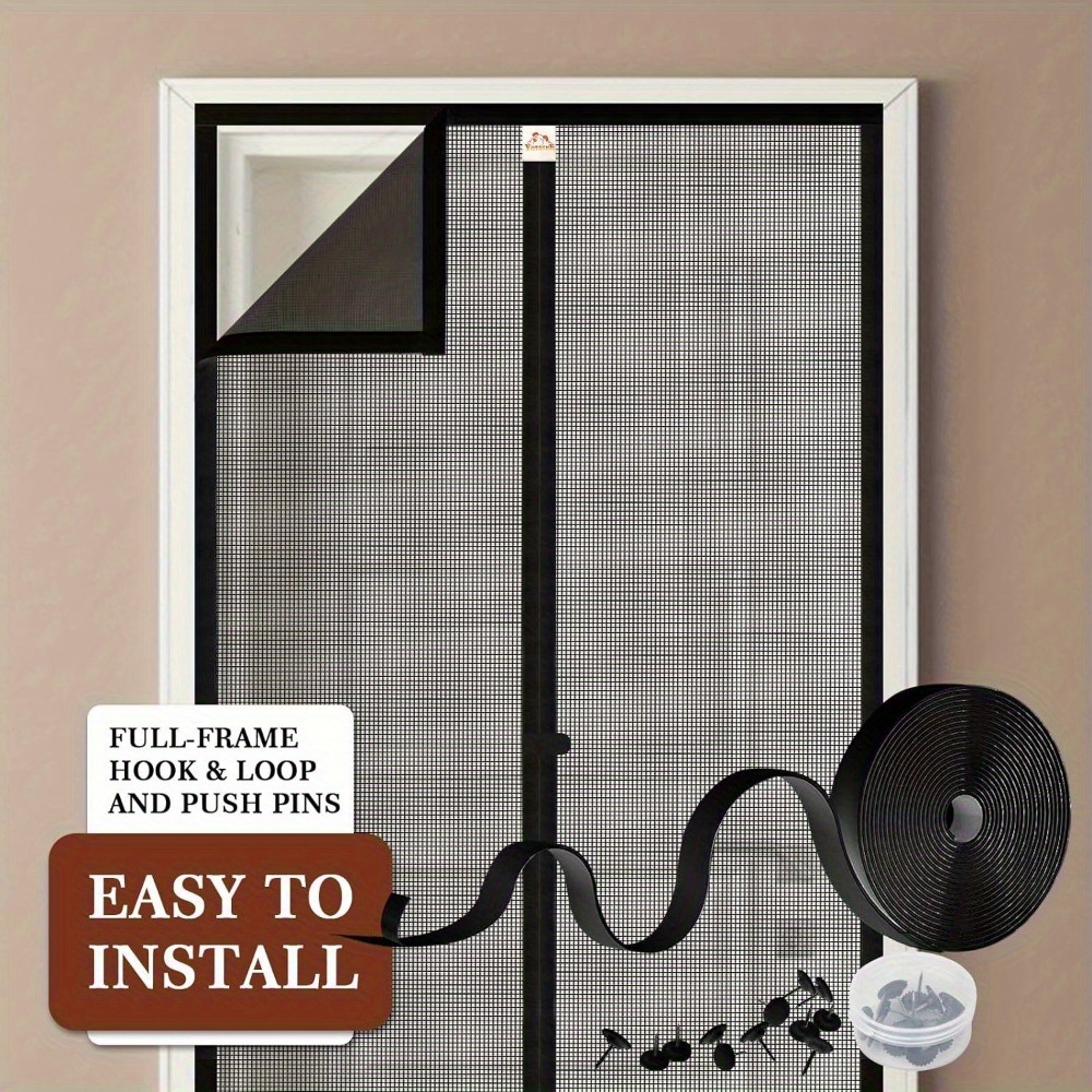 

Magnetic Screen Door Fits Door Size 33 X 83, Screen Size 35" X 84" Strengthened Fiberglass Net Curtain