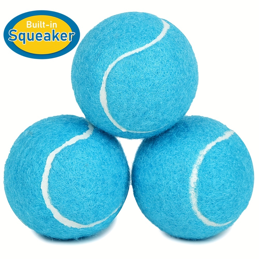 

3pcs Squeaky Tennis Balls For Dogs, 2.5 Inch Fetch Dog Toy With Squeaker For Small, Medium, Large Dogs