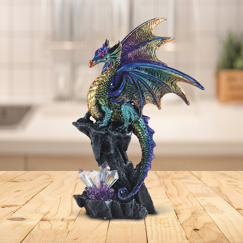 

6"h Dragon Crystal Gemstone Figurine Statue Home/room Decor And Perfect Gift Ideas For House Warming, Holidays And Birthdays Great Collectible