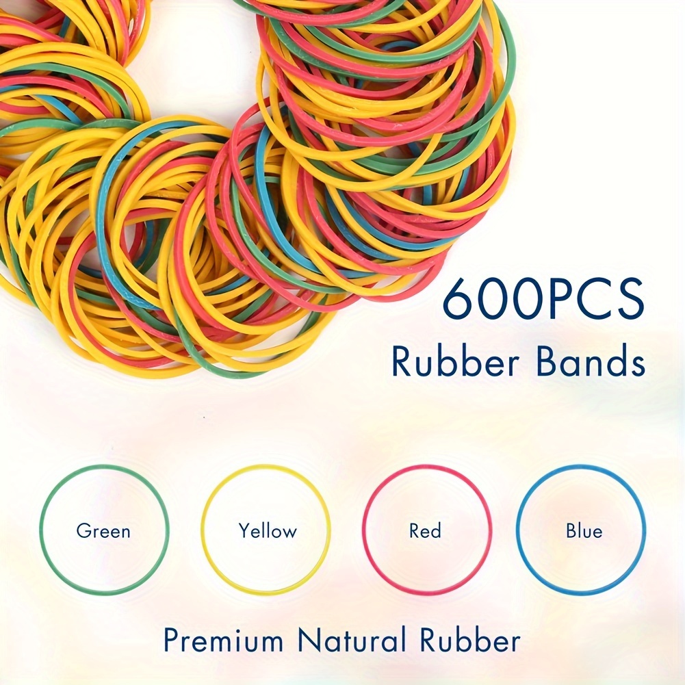 

Lotfancy 600pcs Rubber Bands Assorted Color Elastic Rubber Bands For Tie Dye Office Supplies