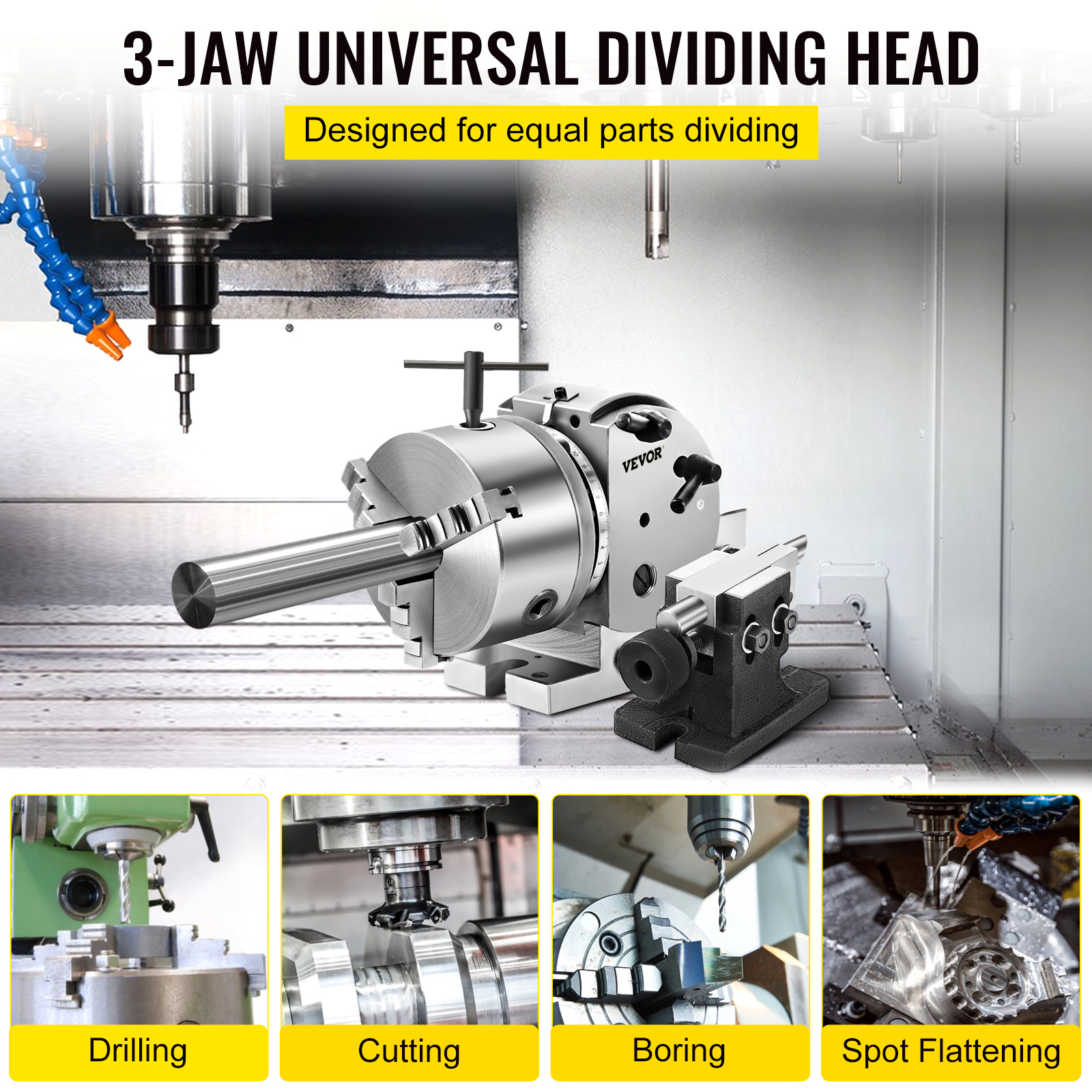 

Vevor Dividing Head Bs-0 5inch 3 Jaw Chuck Dividing Head Set Precision Semi Universal Dividing Head For Milling Machine Rotary Table Tailstock Milling Set (5 Inch Chuck) : Tools & Home Improvement