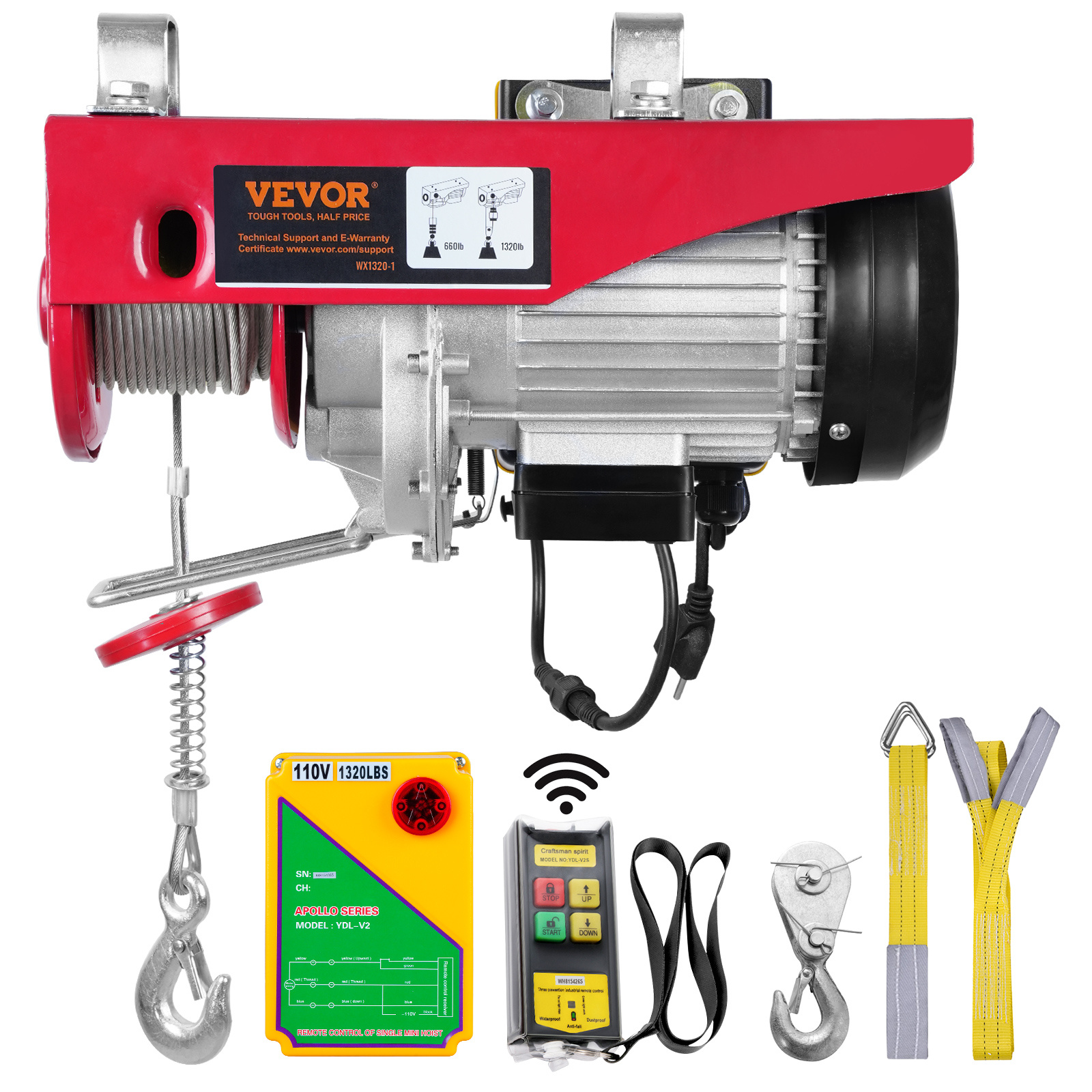 TEMU Vevor Electric Hoist 1320lbs Electric Winch Steel Electric Lift 120v Electric Hoist With Wireless Remote Control TEMU Vevor Electric Hoist 1320lbs Electric Winch Steel Electric Lift 120v Electric Hoist With Wireless Remote Control