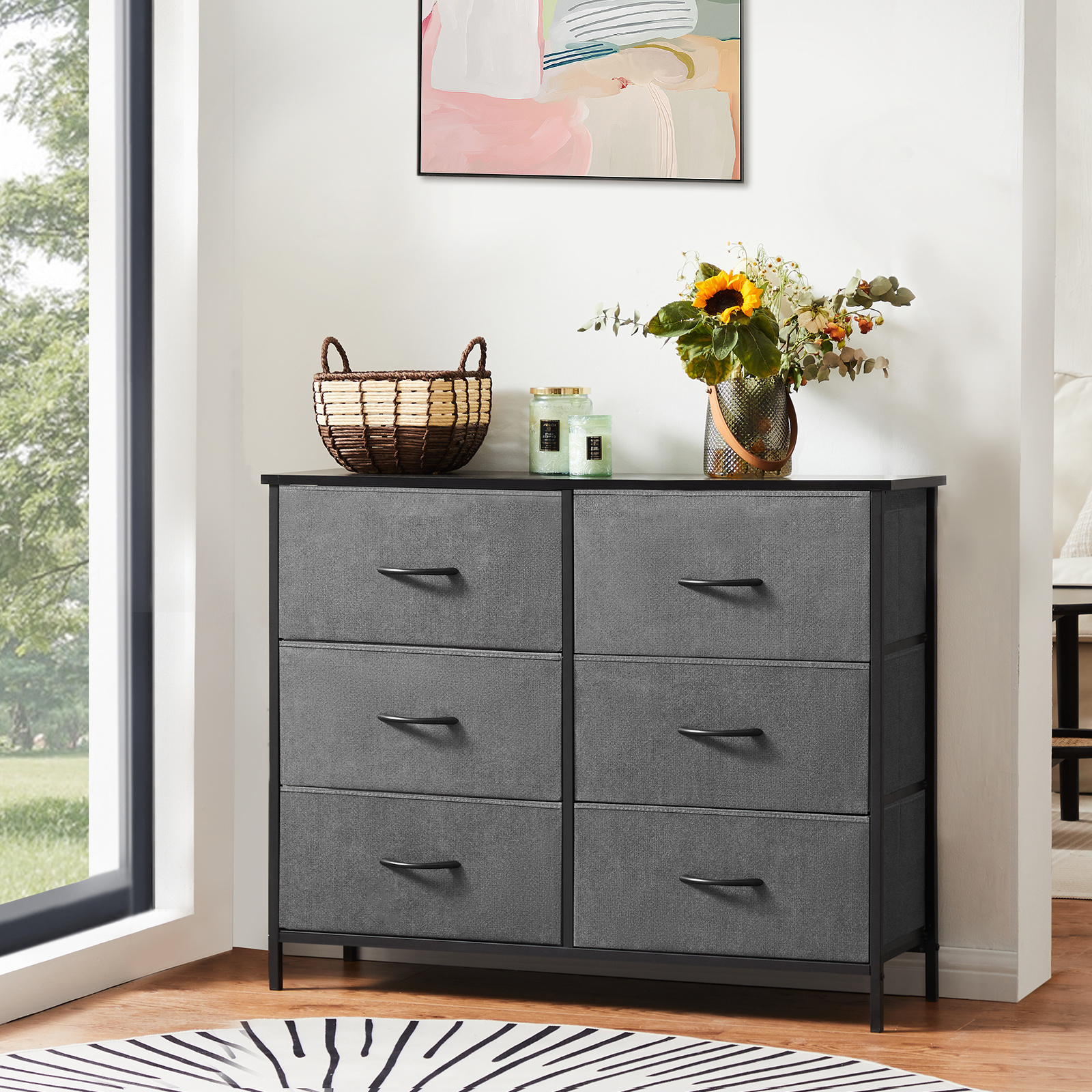 6 fabric drawers dresser storage chest organizer units bins - Temu