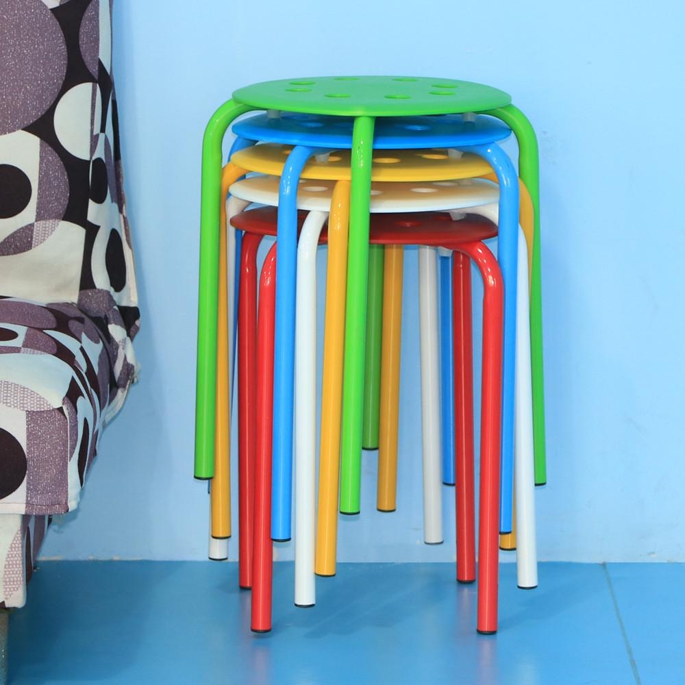 

17.3in Plastic Stack Stools Breakfast Bar Stools Colorful Kitchen Bar Stools Pack Of 5