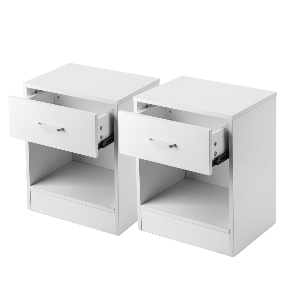 

2pcs Night Stands With Drawer White