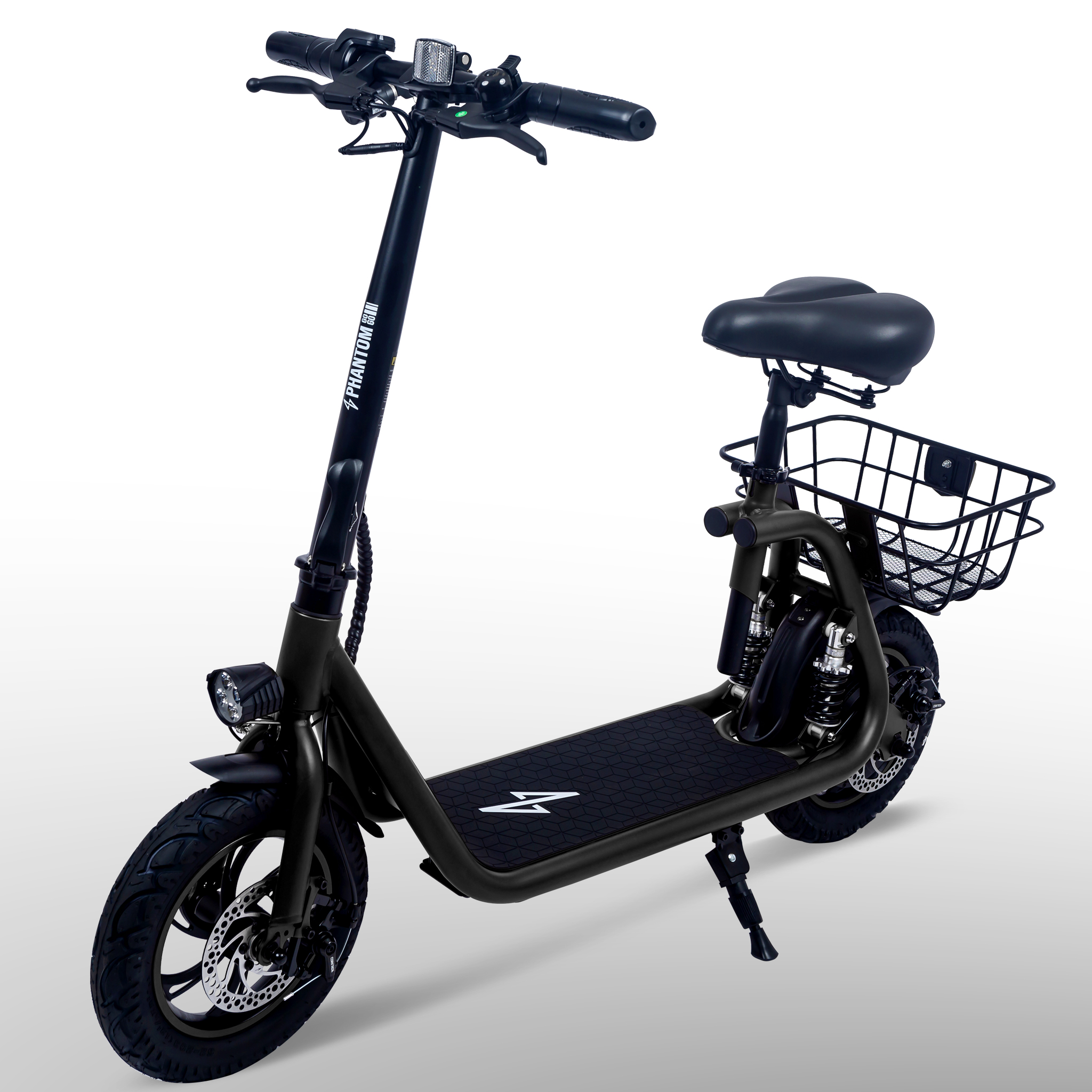 

Phantomgogo Commuter R1 Pro Electric Scooter For Adults Foldable Scooter With Seat & Carry Basket - 500w Brushless Motor 36v - 15mph 265lbs Max Load
