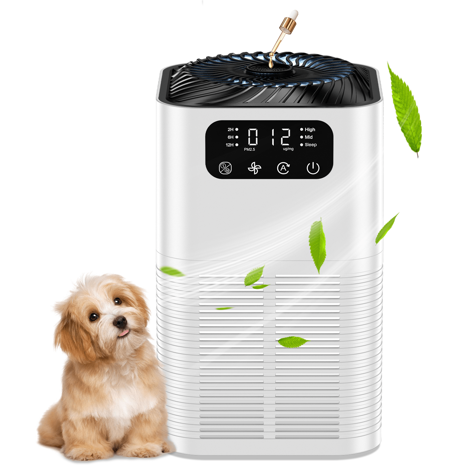 

Air Purifiers For Home, Air Purifiers For Large Room Up To 1076ft, H13 True Hepa Filter With Fragrance Sponge, 25db Quiet Air Purifiers For Bedroom Smoke Pet Dander Dust Pollen Odor, White