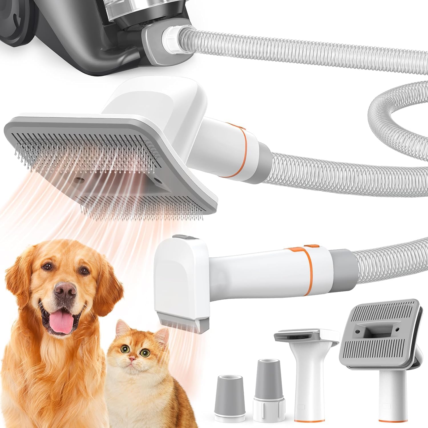 

Dog Brush Vacuum Attachment, Cat Brush, Pet Brush 2 In 1 Innovative Pet Grooming Kit 1-1.5'' Hoses Diameter Universal Adapter Compatible With Most Round Vacuum Cleaners Like , Eureka Etc