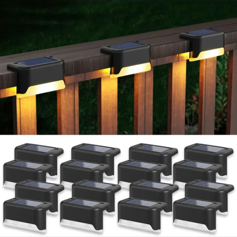 

Solar Deck Lights Outdoor, 16 Pack Solar Step Lights Led Waterproof Patio Decor Solar Lights For Outside Railing, Stairs, Fence, Post, Yard And Driveway, Warm White