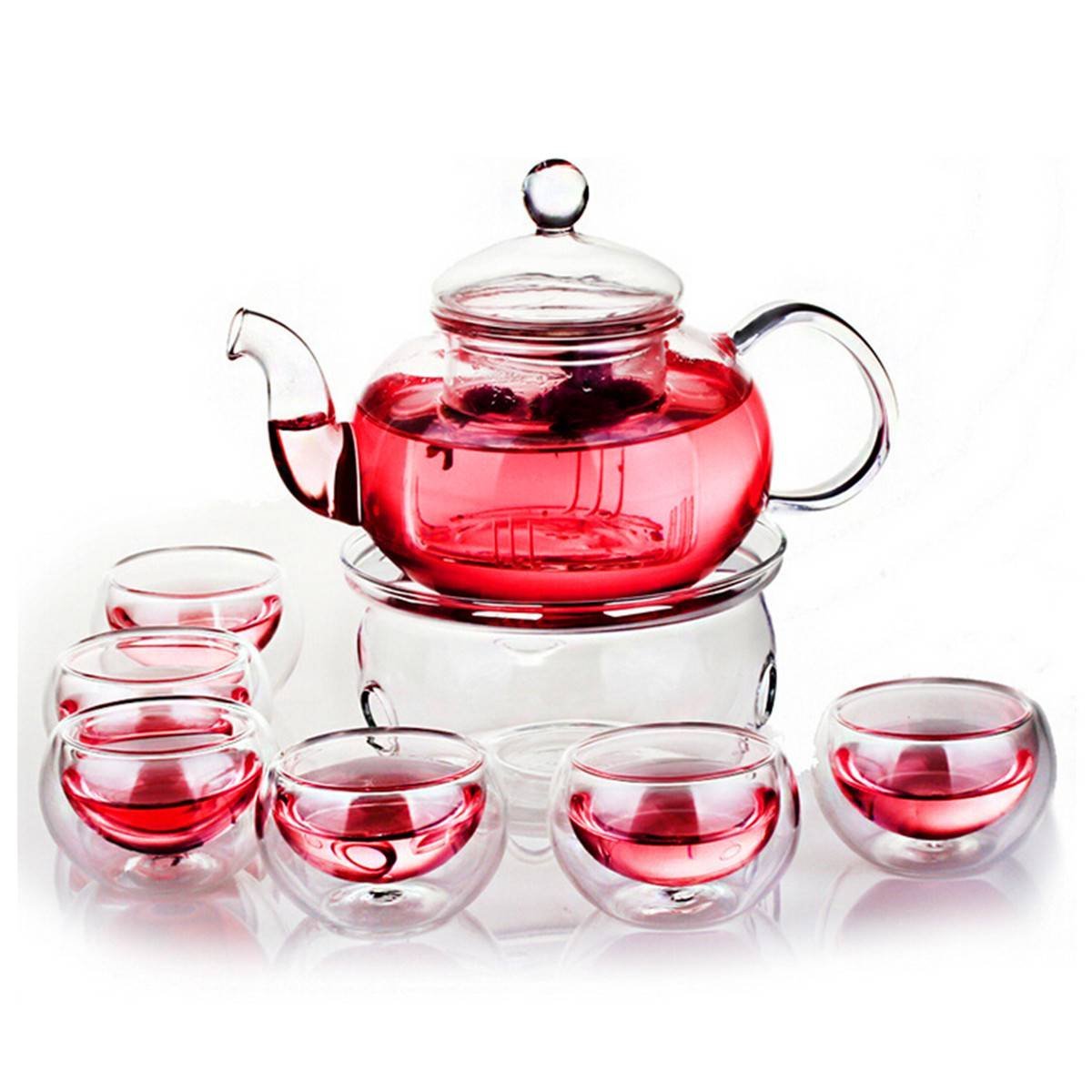 

Glass Teapot With Infuser Warmer And 6 . In The Of Tea With This Glass , With Functionality. Ships From Dallas Texas