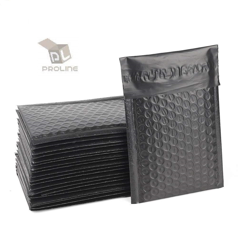 

Proline Black Poly Bubble Padded Envelopes Self-sealing Mailers 4x8 (inner 4x7)