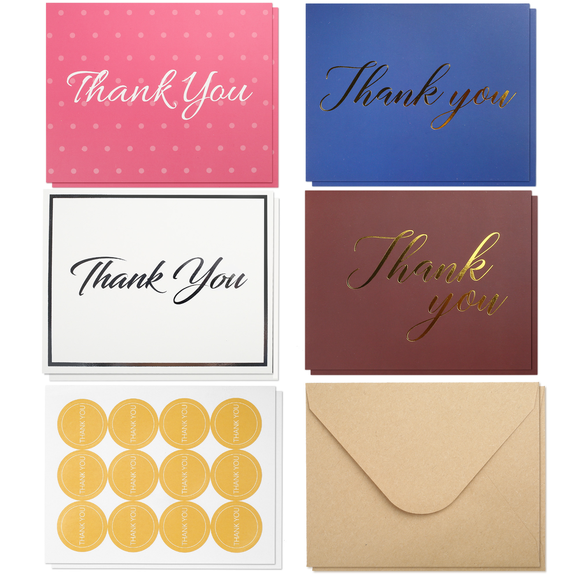 

48-count Thank You Cards With 50pcs Envelopes For Birthdays Graduation Wedding Party