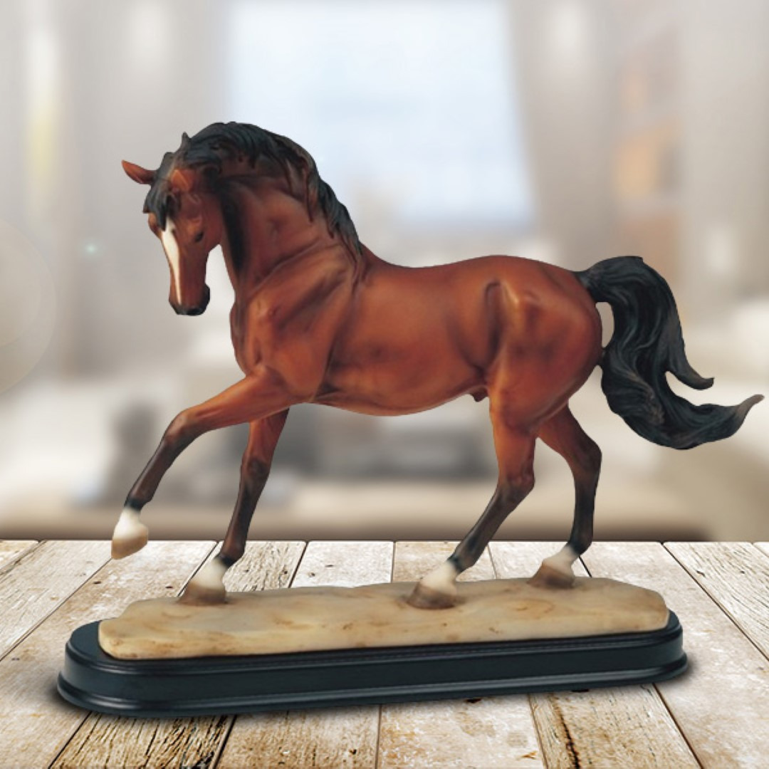 

8"h Brown Walking Horse Figurine Statue Home/room Decor And Perfect Gift Ideas For House Warming, Holidays And Birthdays Great Collectible