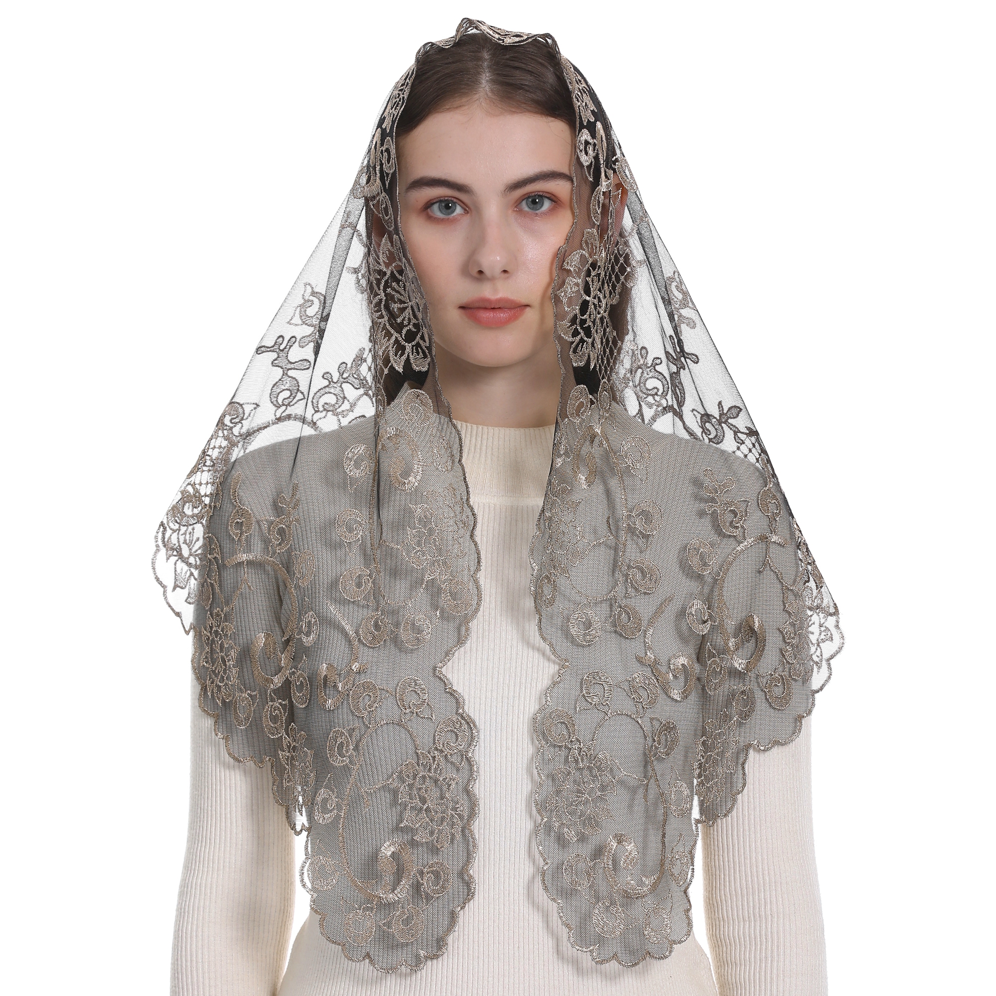 Catholic Wedding Bridal Veil Church Mass Shawl Veil Orthodox Temu