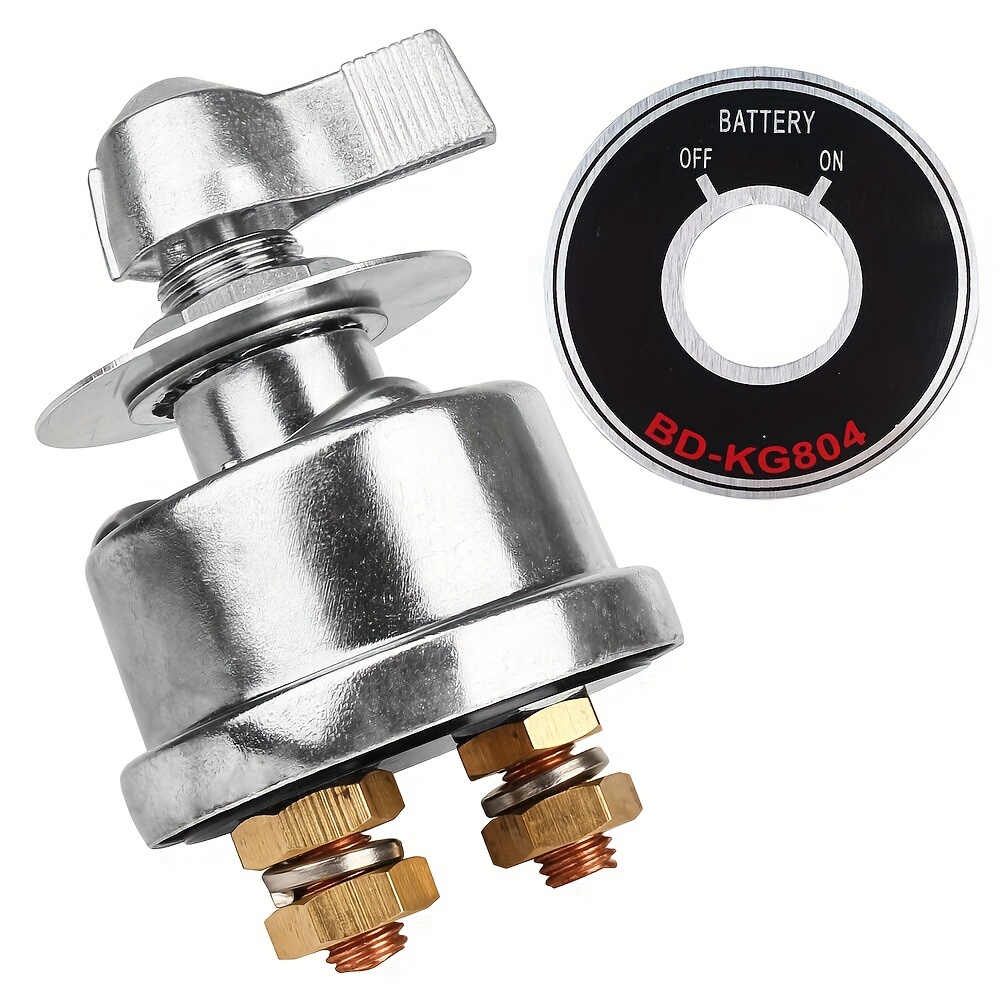 TEMU Battery Disconnect Switch, Battery Isolator Switch With Copper Contacts, 2 Post Battery Cut Off Shut-off Switch For Rv Marine Boat Atv Car
