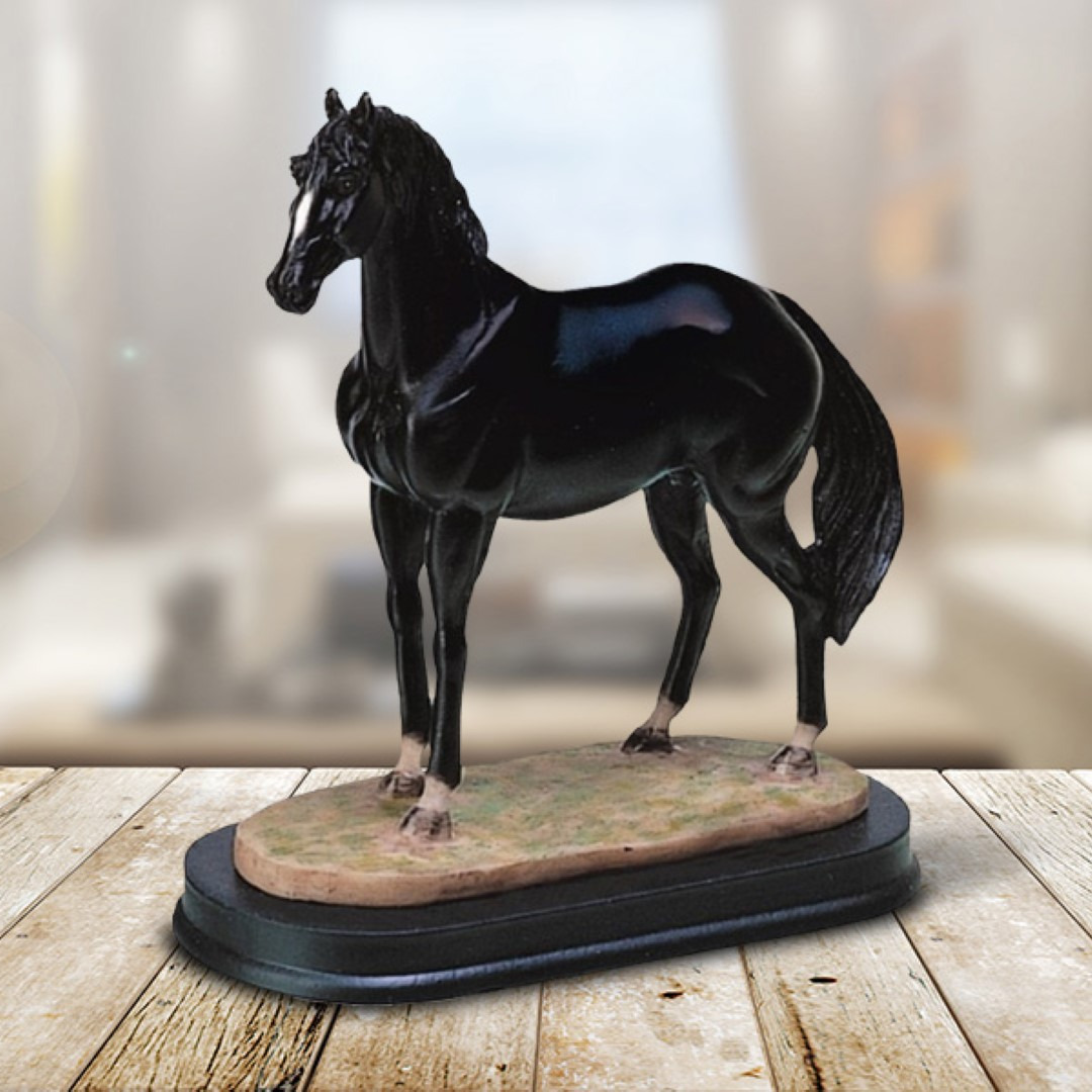 

4"h Black Horse Figurine Statue Home/room Decor And Perfect Gift Ideas For House Warming, Holidays And Birthdays Great Collectible Addition