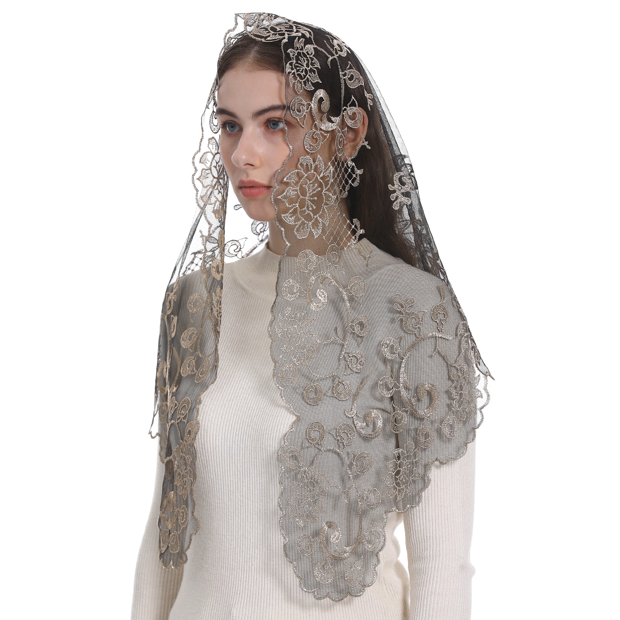 Catholic Wedding Bridal Veil Church Mass Shawl Veil Orthodox Temu