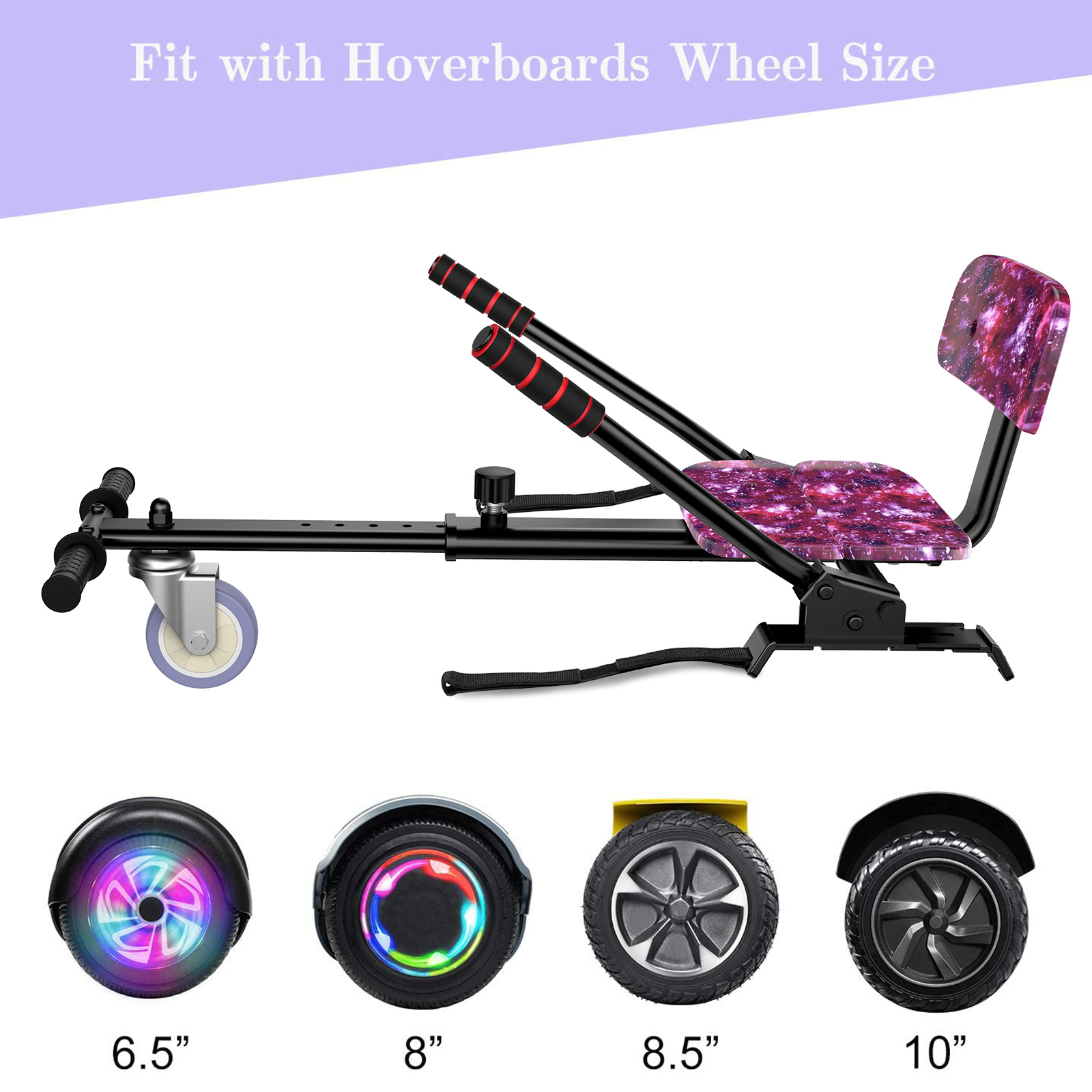 Hoverboard Kart Seat Attachment With Adjustable Frame Compatible With 6 ...