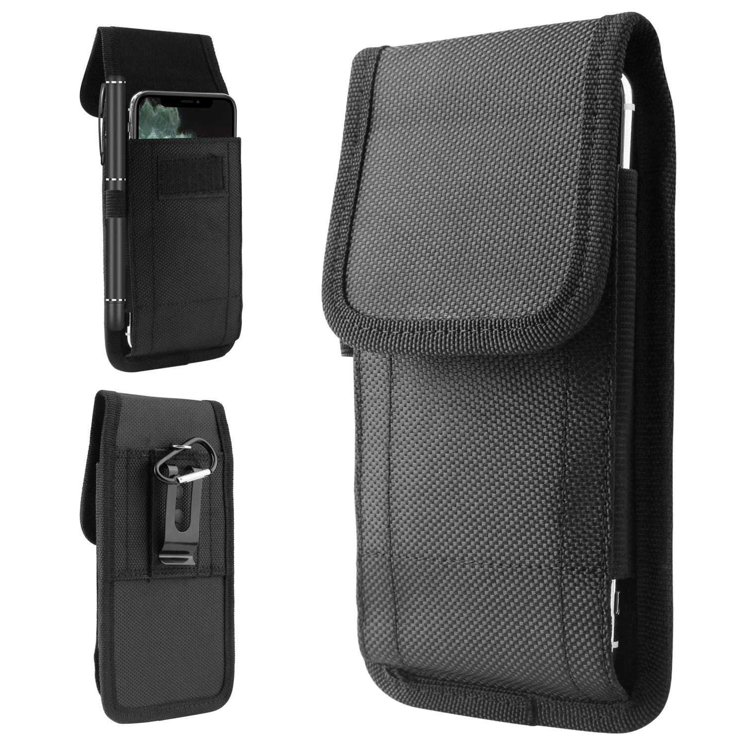 

Cell Phone Holster With Belt Clip And Loop Holder Pouch For Men 5.7"-6.3", Black