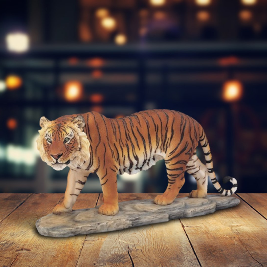 

6"h Orange Standing On Rock Wild Cat Animal Figurine Statue Home/room Decor And Perfect Gift Ideas For House Warming, Holidays And Birthdays Great Collectible Addition