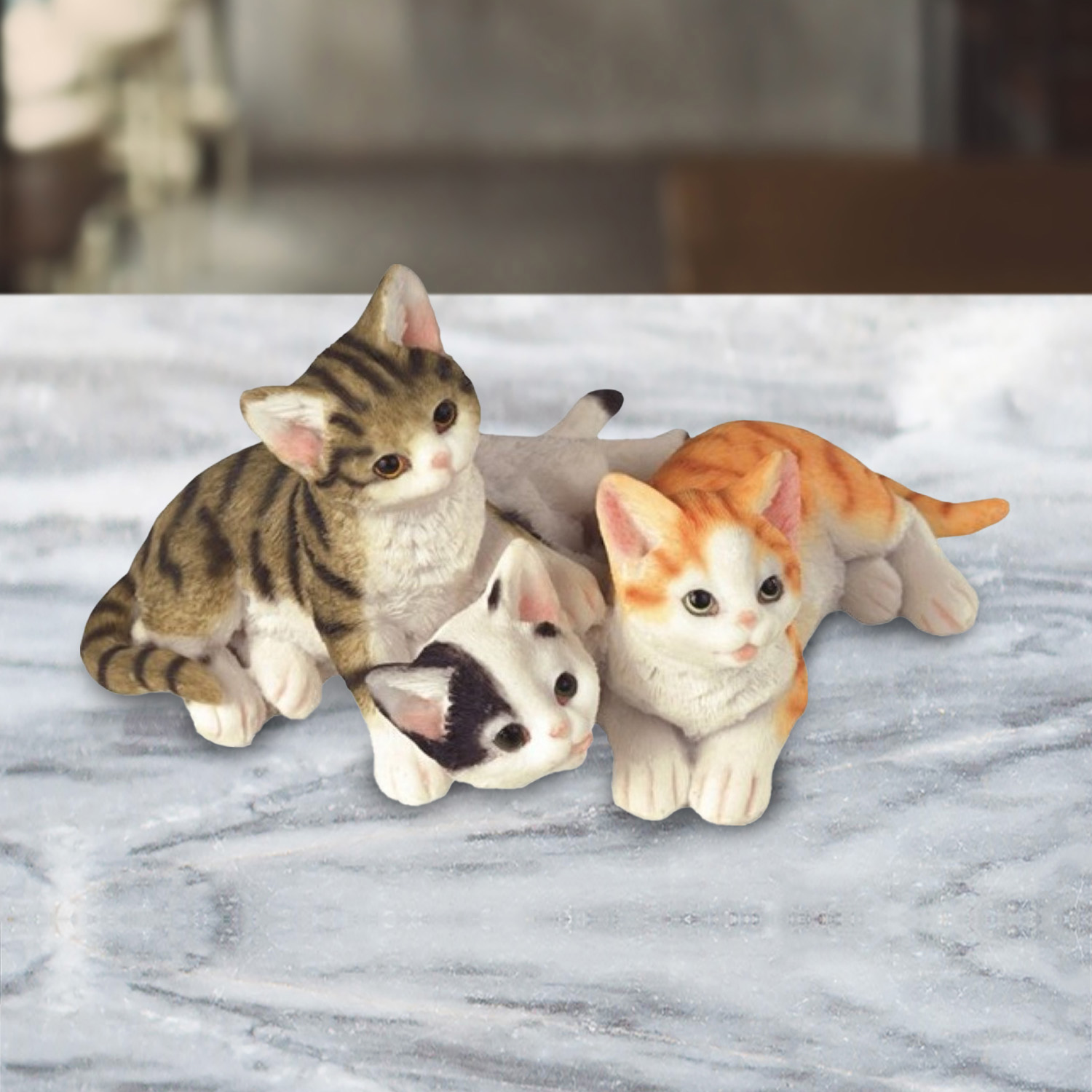 

3.5"h Lying Wabansia Tuxedo And Tabby Cats Figurine Statue Home/room Decor And Perfect Gift Ideas For House Warming, Holidays And Birthdays Great Collectible Addition