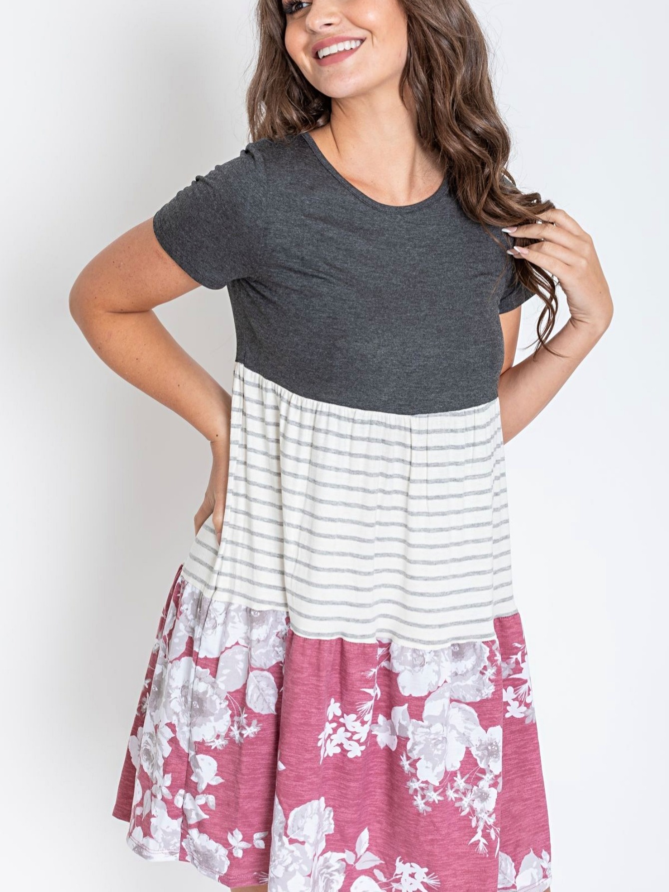 vintage boho short sleeve summer fall charcoal burgundy red