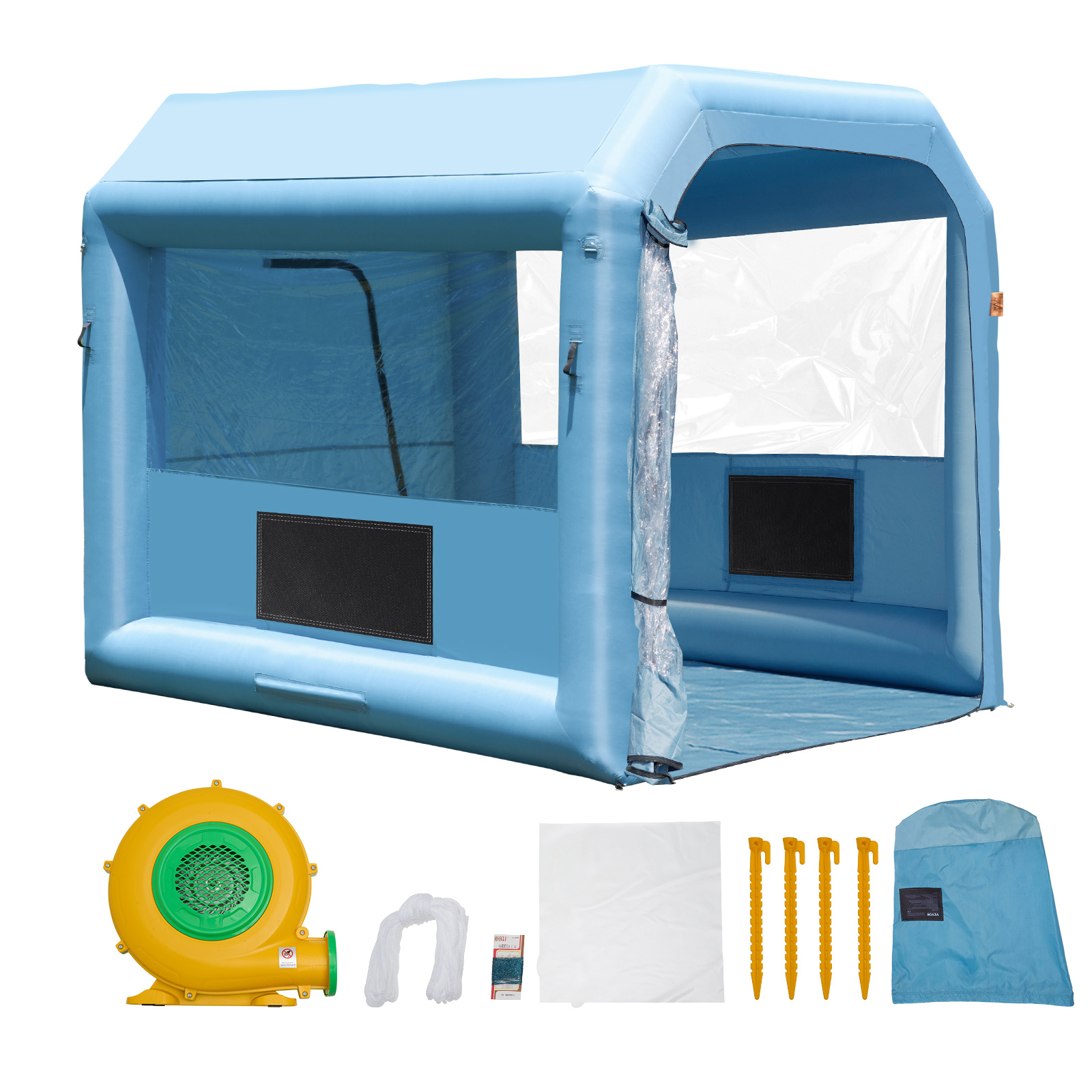 TEMU Vevor Inflatable Paint Booth, 9.8 X 8.2 X 8.2 Ft Inflatable Spray Booth, With 550w Powerful Blower And Air Filter System, Portable Car Paint